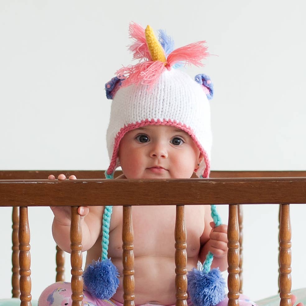 Unicorn Pastel Earflap Beanie Hat Baby & Kids