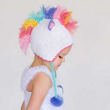 Unicorn Pastel Earflap Beanie Hat Baby & Kids