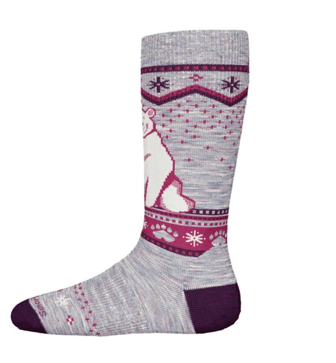 Smartwool Kids' Wintersport Bear Pattern Ski Socks