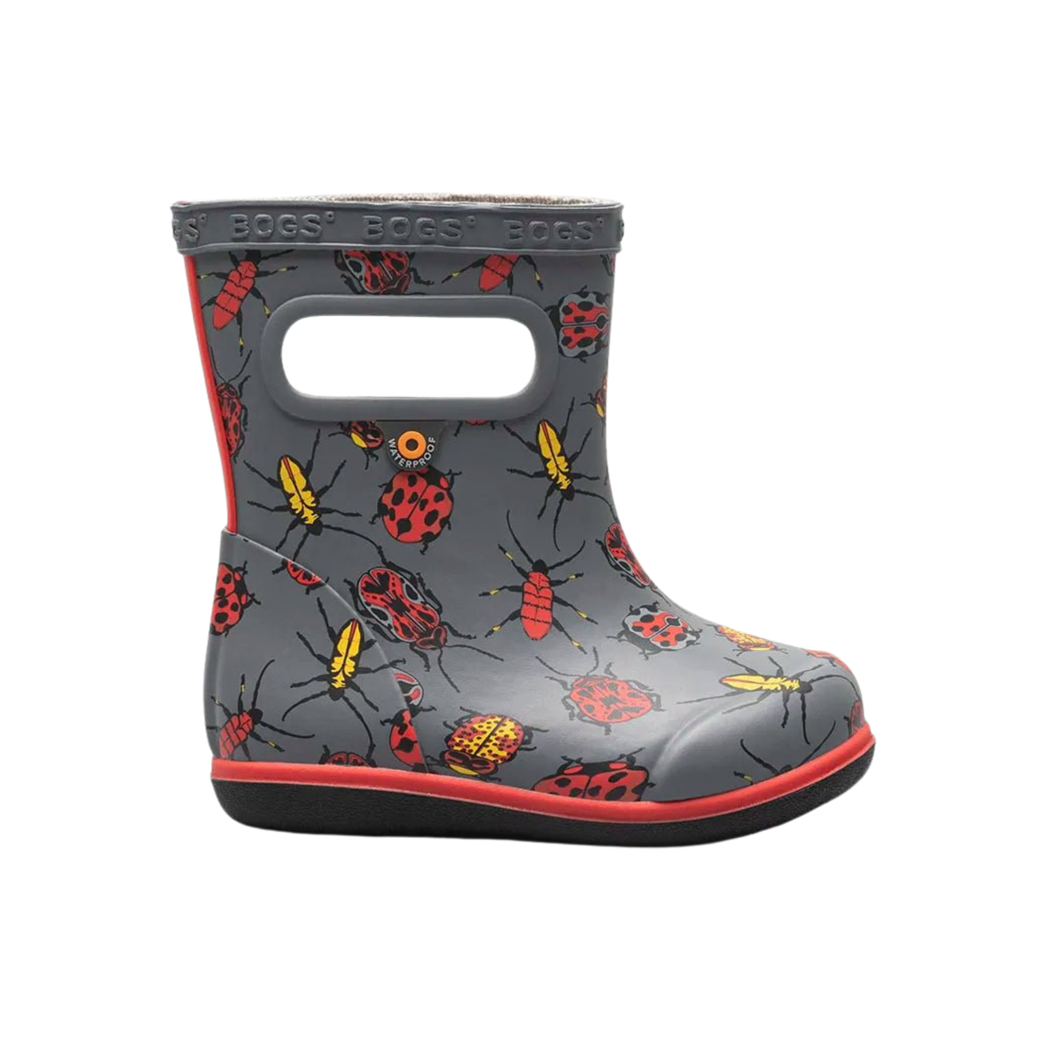 BOGS Skipper II waterproof toddler boots in Bugs Grey design, suited for rainy adventures in Whistler