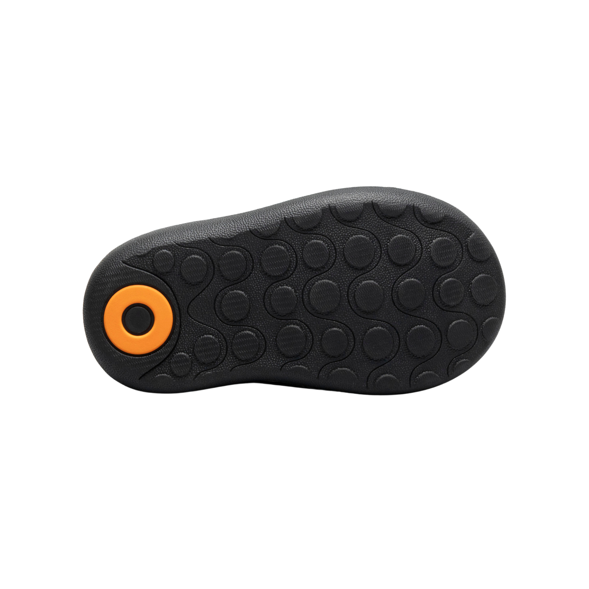 Bottom sole of Baby BOGS II rain boots in Cosmic Forest designwith BOGS Grip traction outsole