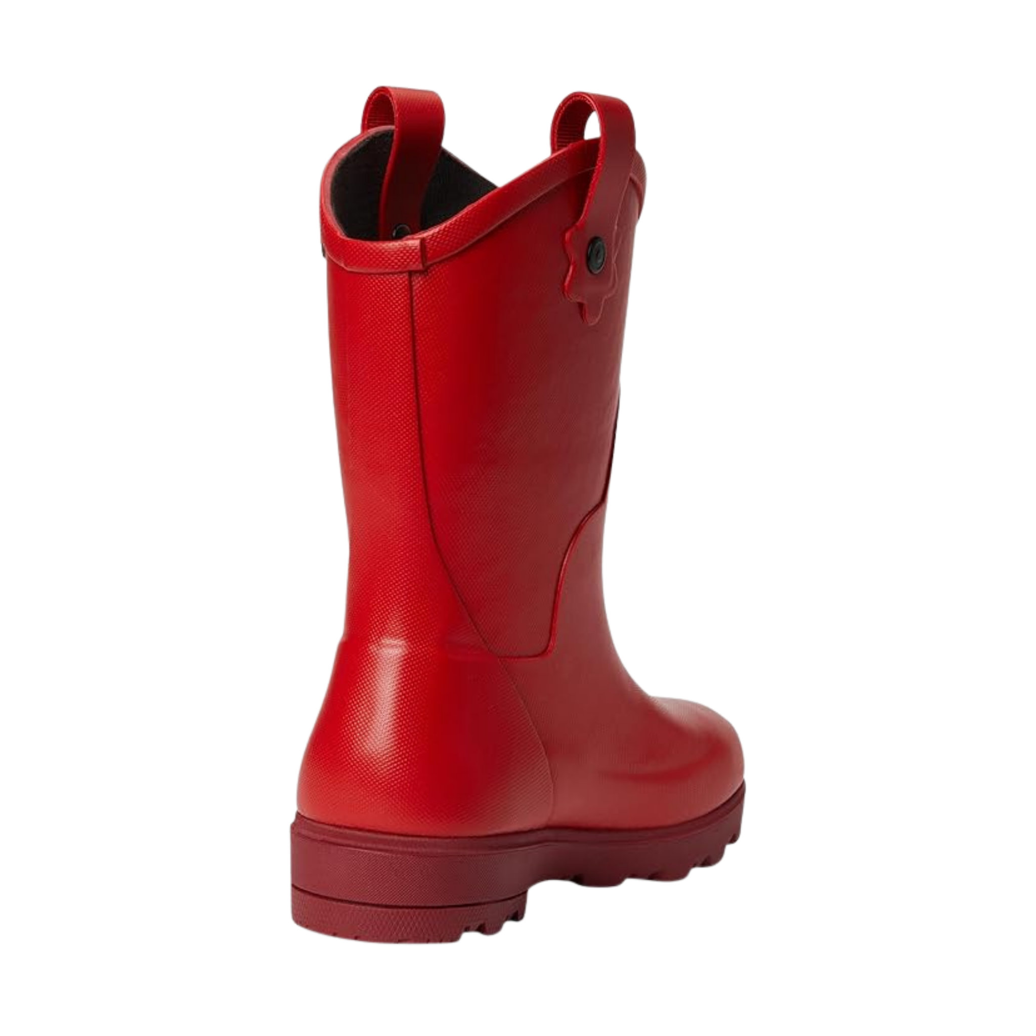 Rear view of BOGS Lil Jolene Western rain boots showing reinforced pull tabs