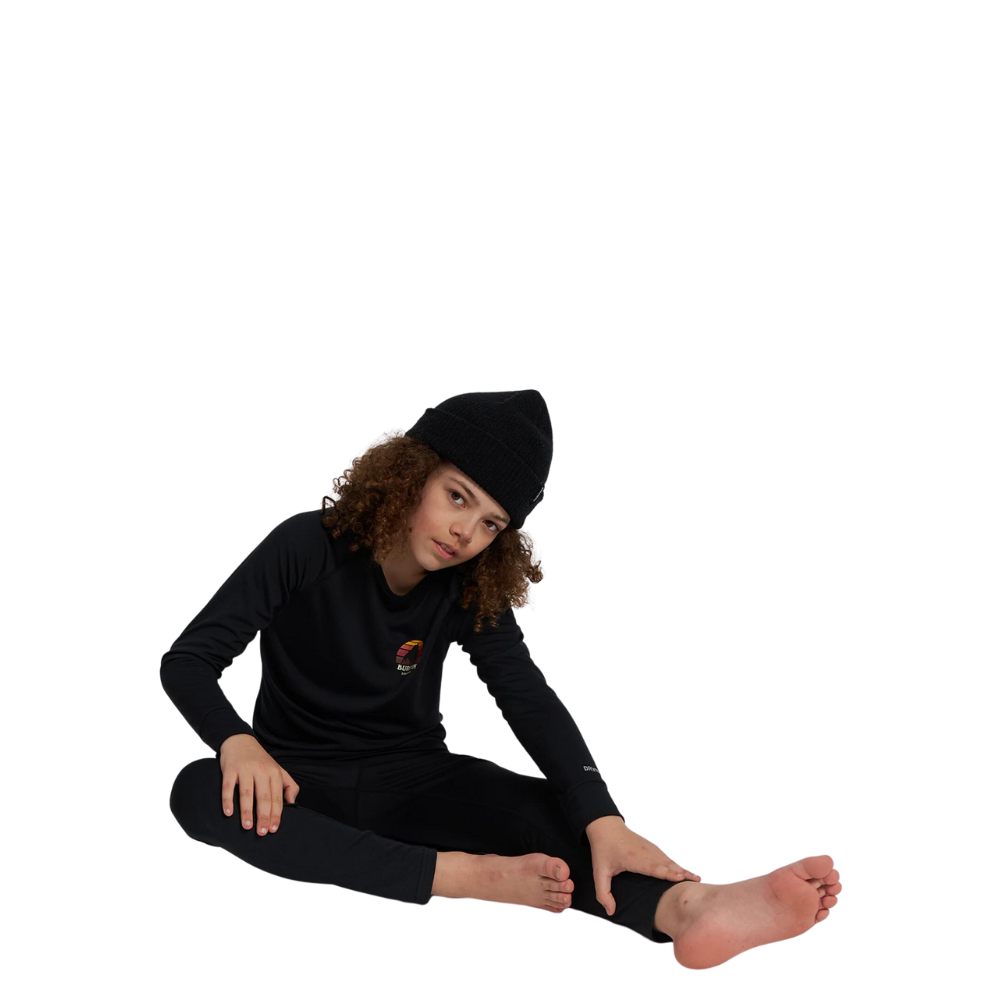Side View of Burton Kids' Lightweight Base Layer Set in True Black.