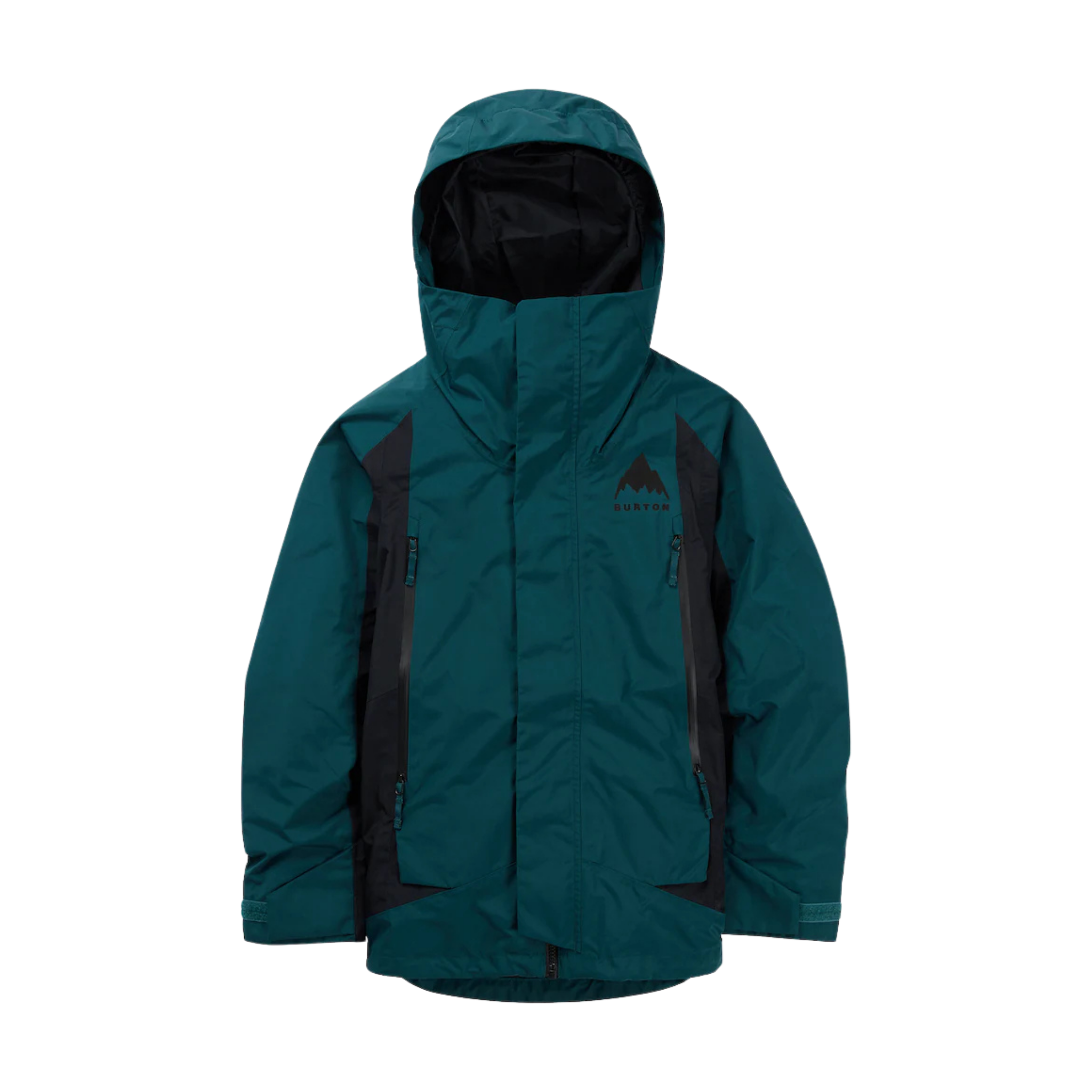 Burton Kids GORE-TEX Shell Jacket in Deep Emerald / True Black color combination with 2-layer waterproof 75D recycled polyester shell and Room-To-Grow system