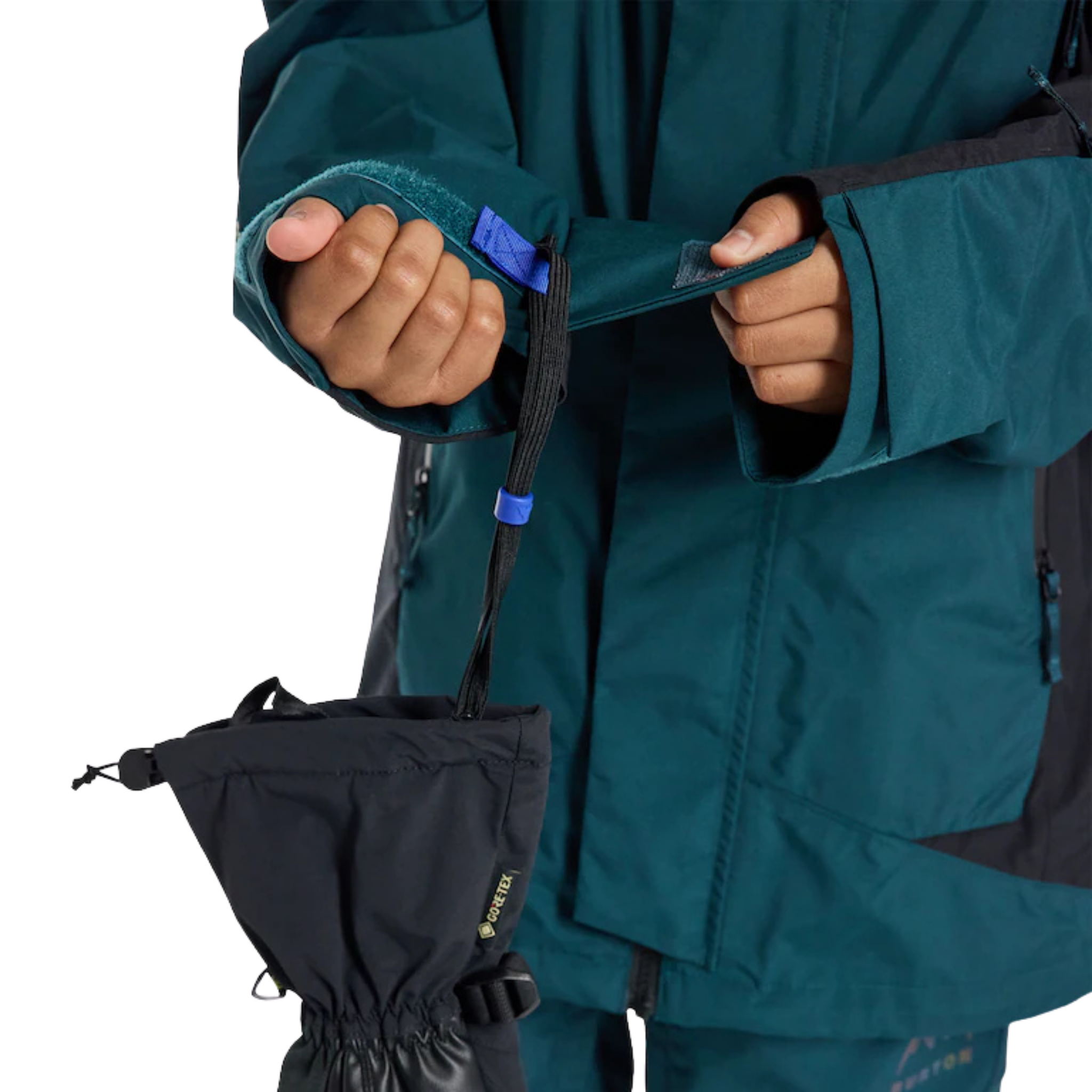 Burton Kids GORE-TEX Shell Jacket with adjustable cuffs and hook-and-loop glove attachments