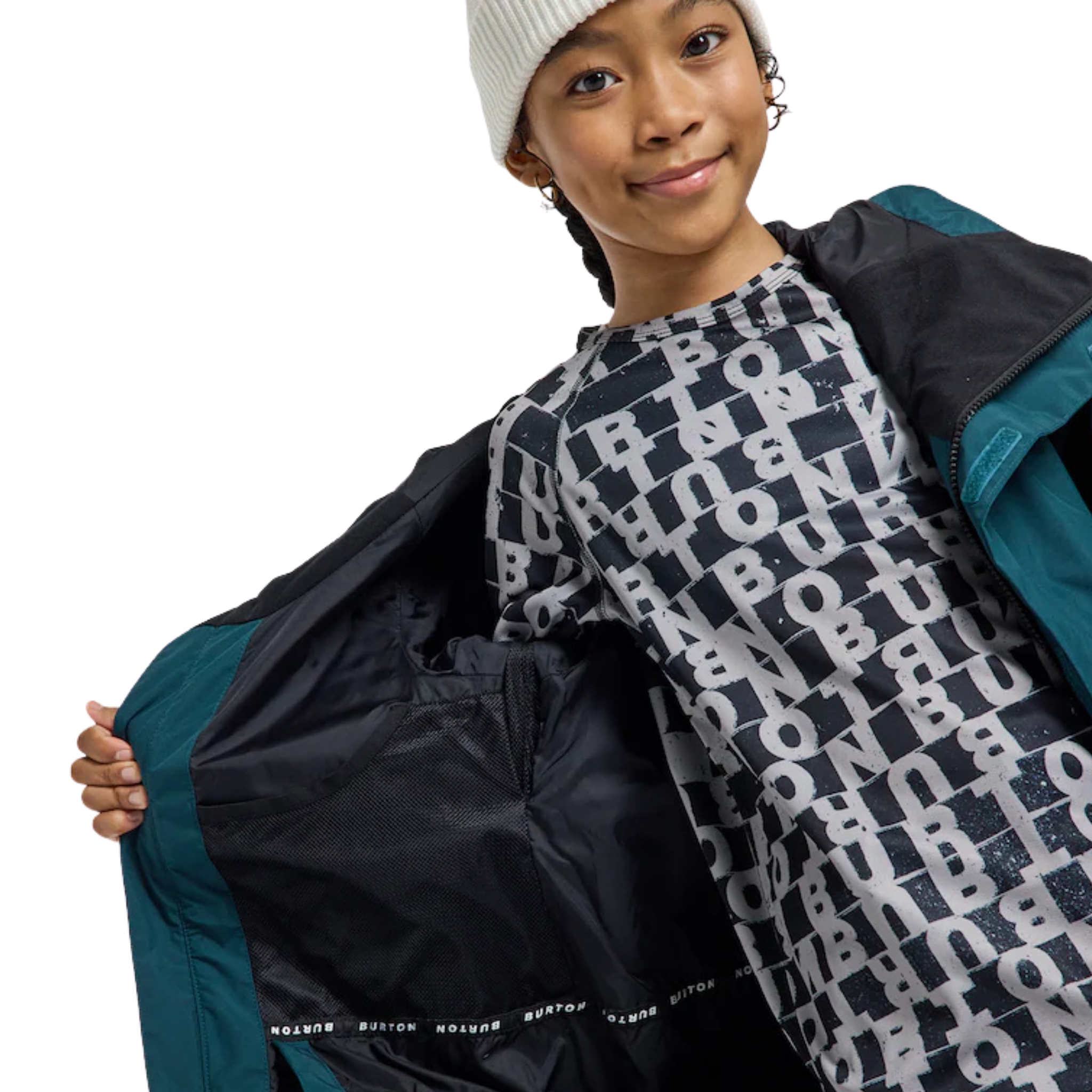 Burton Kids GORE-TEX Shell Jacket with interior mesh dump pocket and taffeta lining