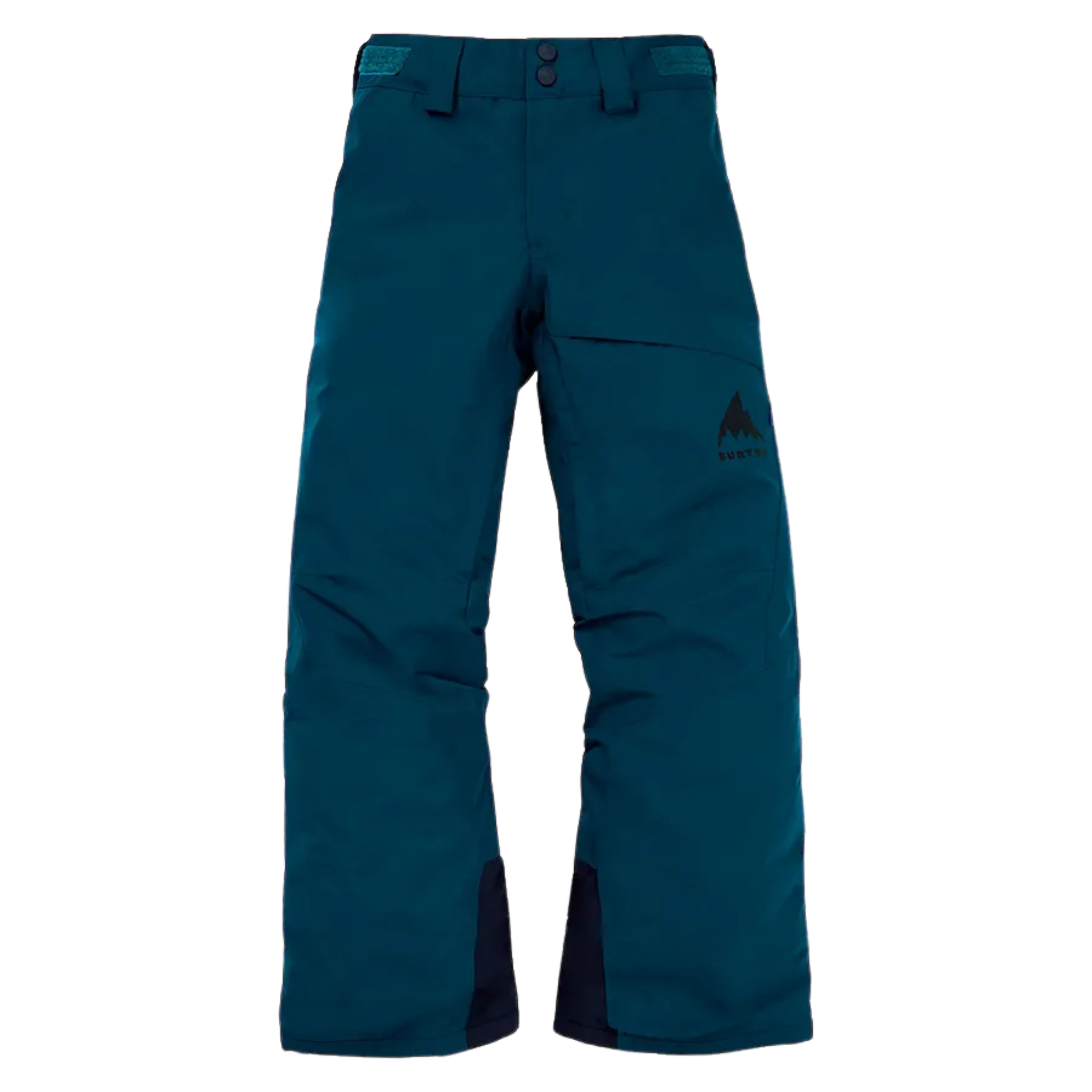 Burton Kids GORE-TEX Shell Snow Pants in Deep Emerald with 2-layer 150D recycled polyester shell, boot gaiters and Room-To-Grow system