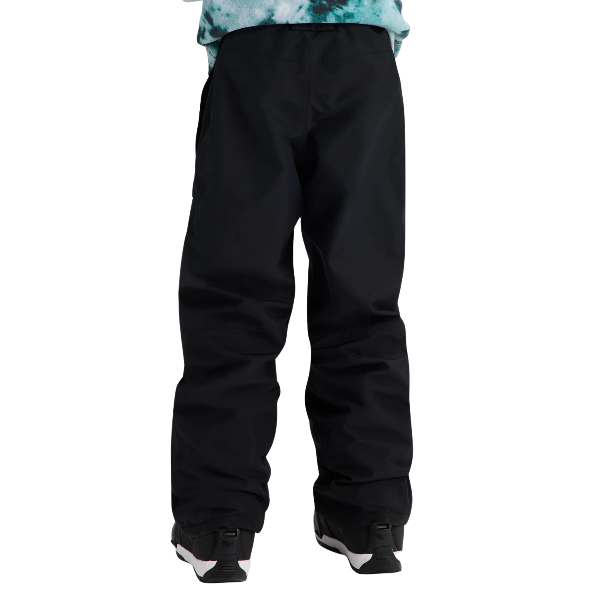 Rear view of Burton Kids GORE-TEX Shell Snow Pants in True Black with articulated construction and fully taped seams