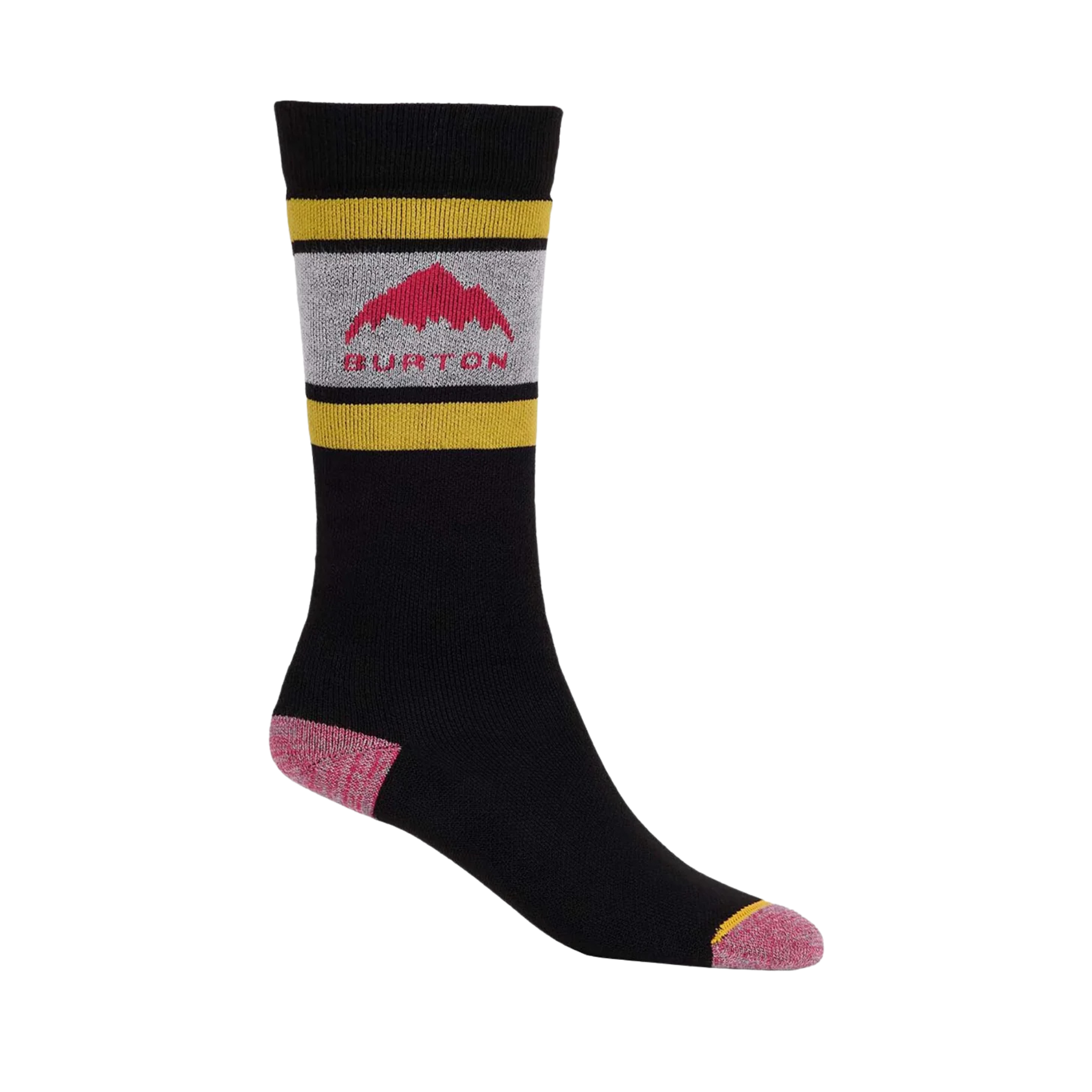 Burton Kids Performance Midweight Socks in Azalea Pink design with merino wool blend and medium-density cushioning