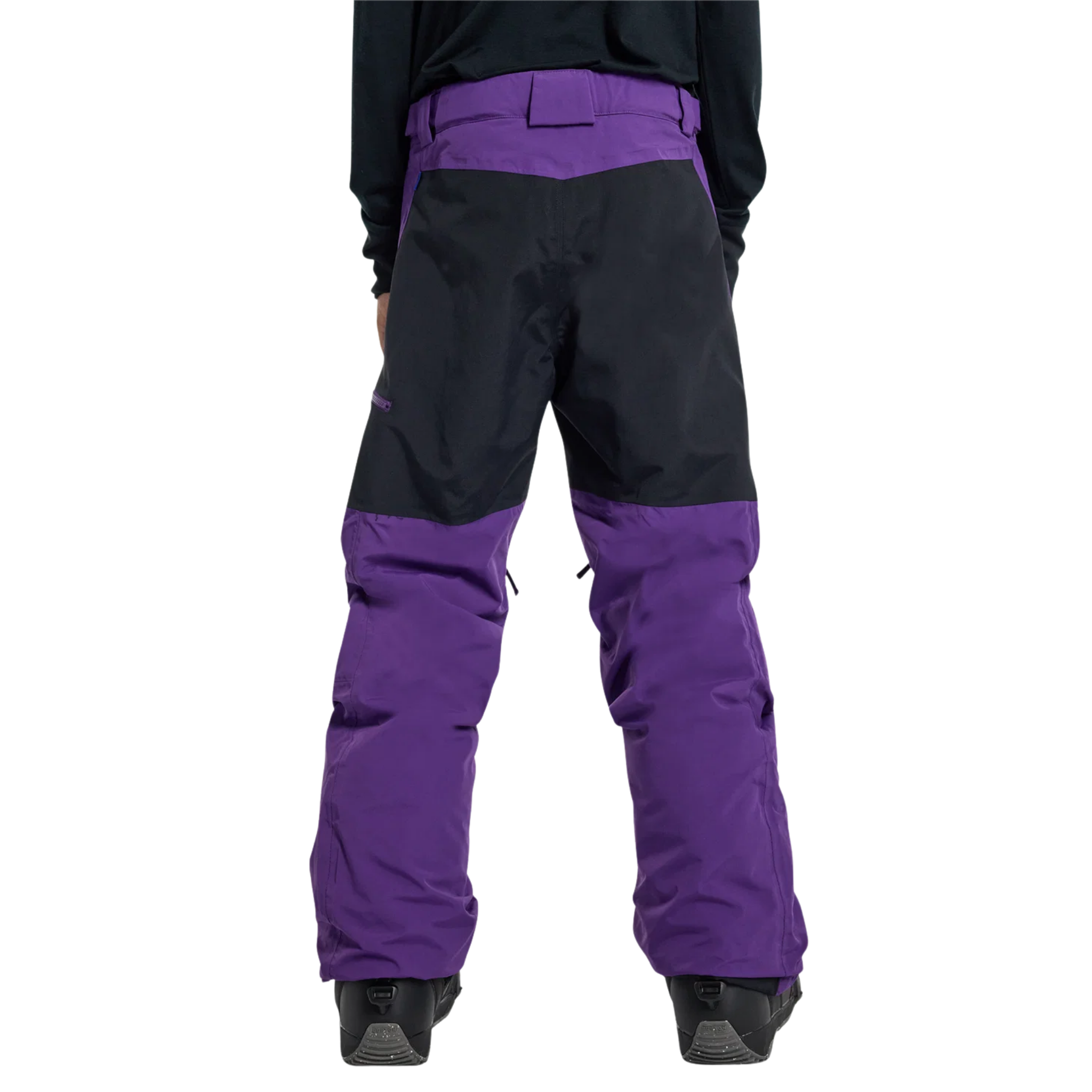 Rear view of Burton Kids Skylar Pants in Imperial Purple with reinforced 400D nylon seat panel and 60g ThermacoreECO insulation