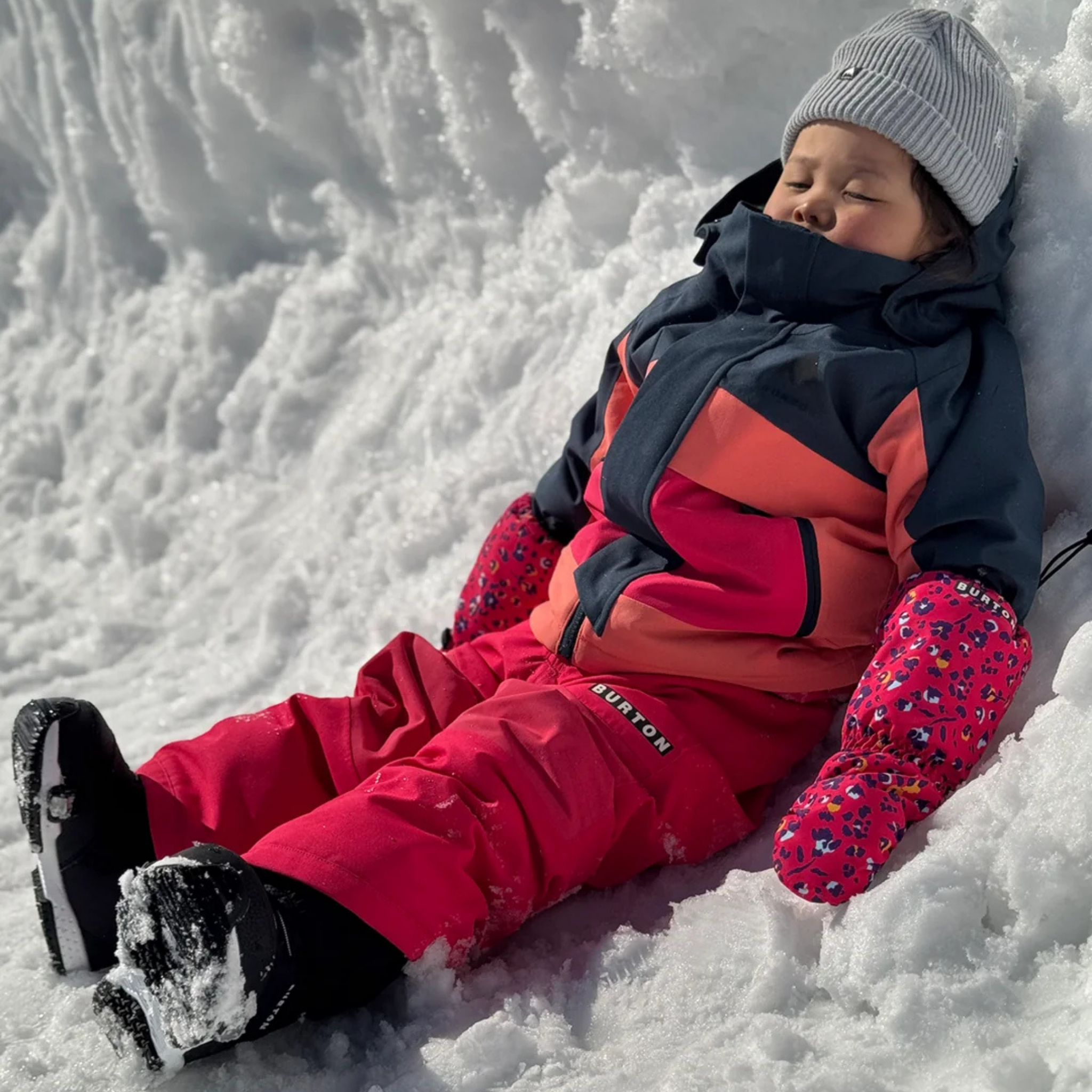 Toddler wearing Burton Ascutney 2L Jacket with 180g insulation and 15K waterproofing on a snowy day in Whistler