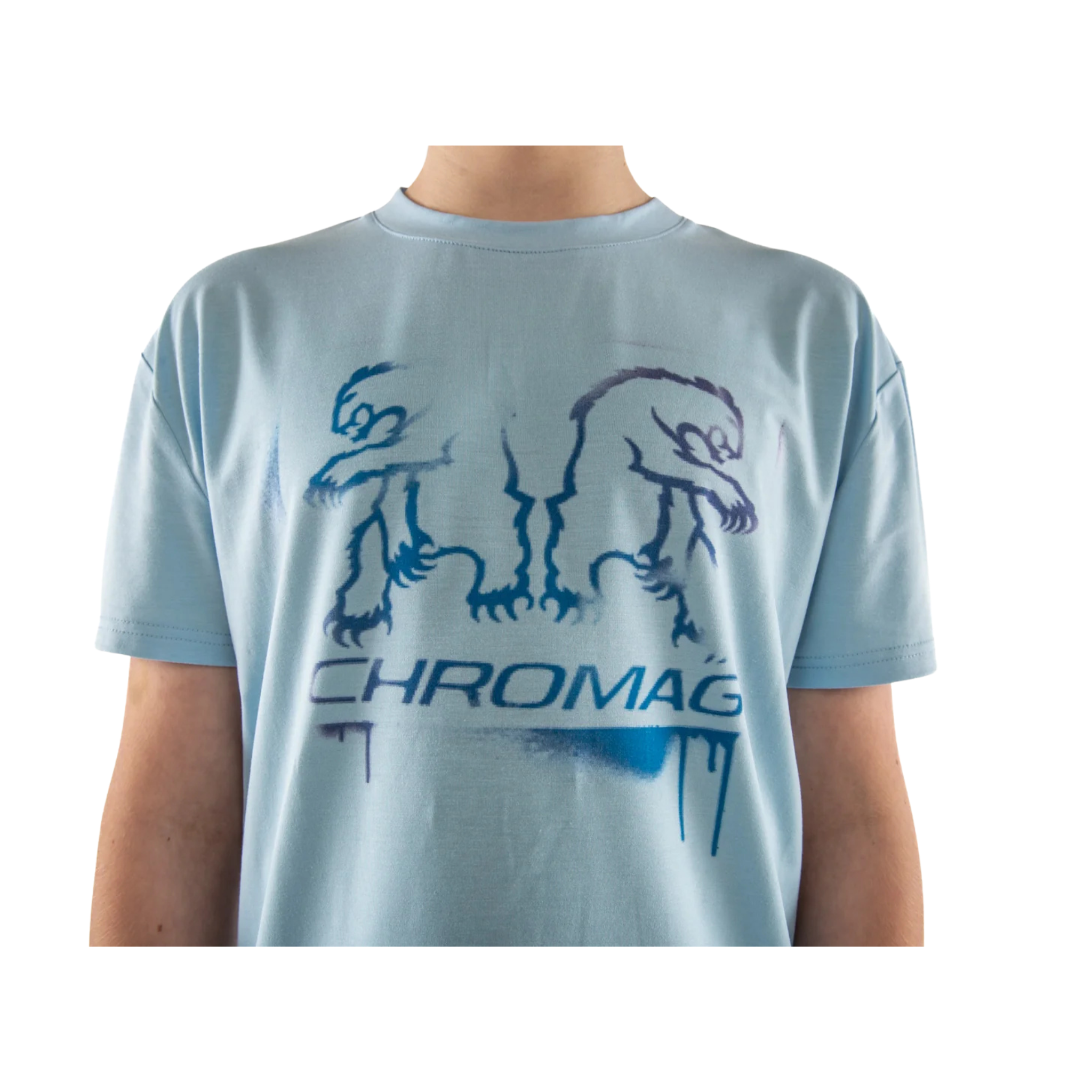 Close-up of the soft breathable fabric on the Chromag Punk kids technical tee