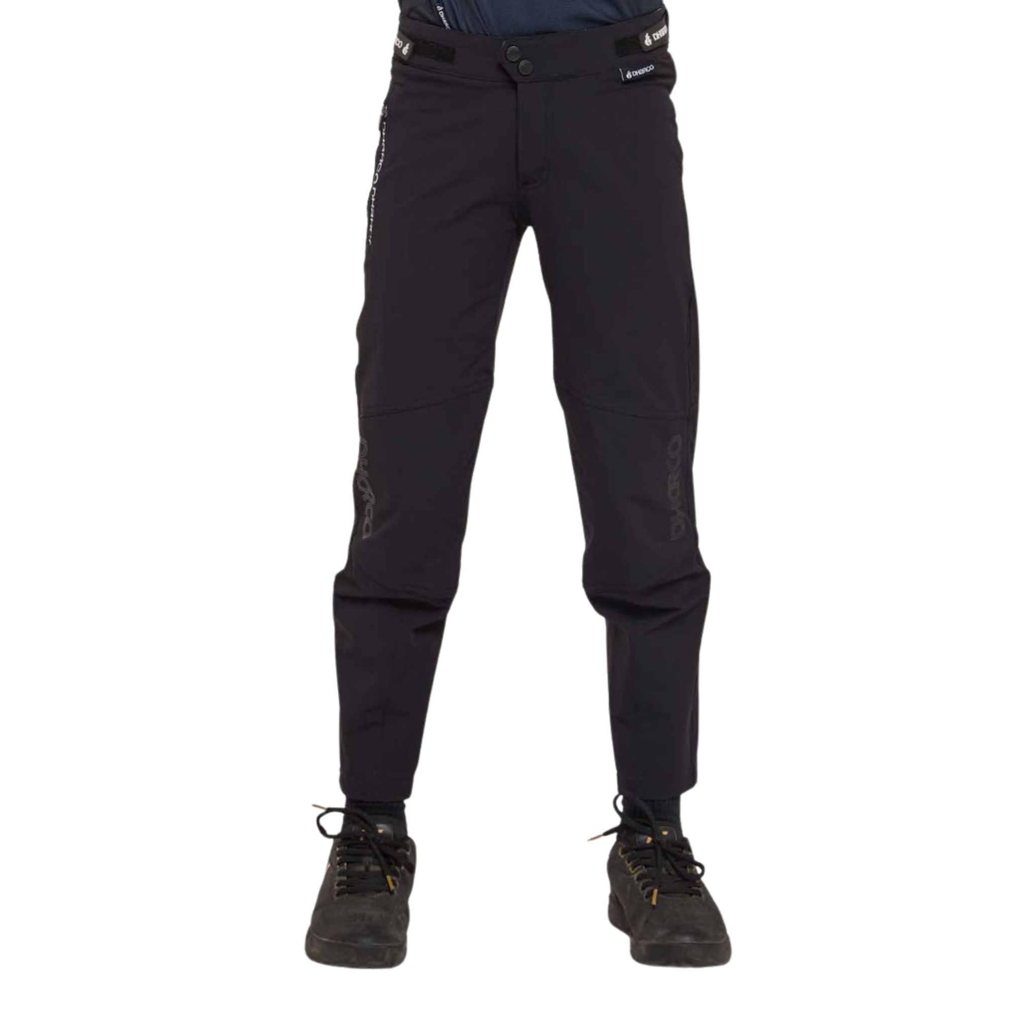 DHaRCO Youth Gravity Pants in Black with 95% nylon 5% spandex, water-resistant 4-way stretch fabric and knee pad-compatible fit