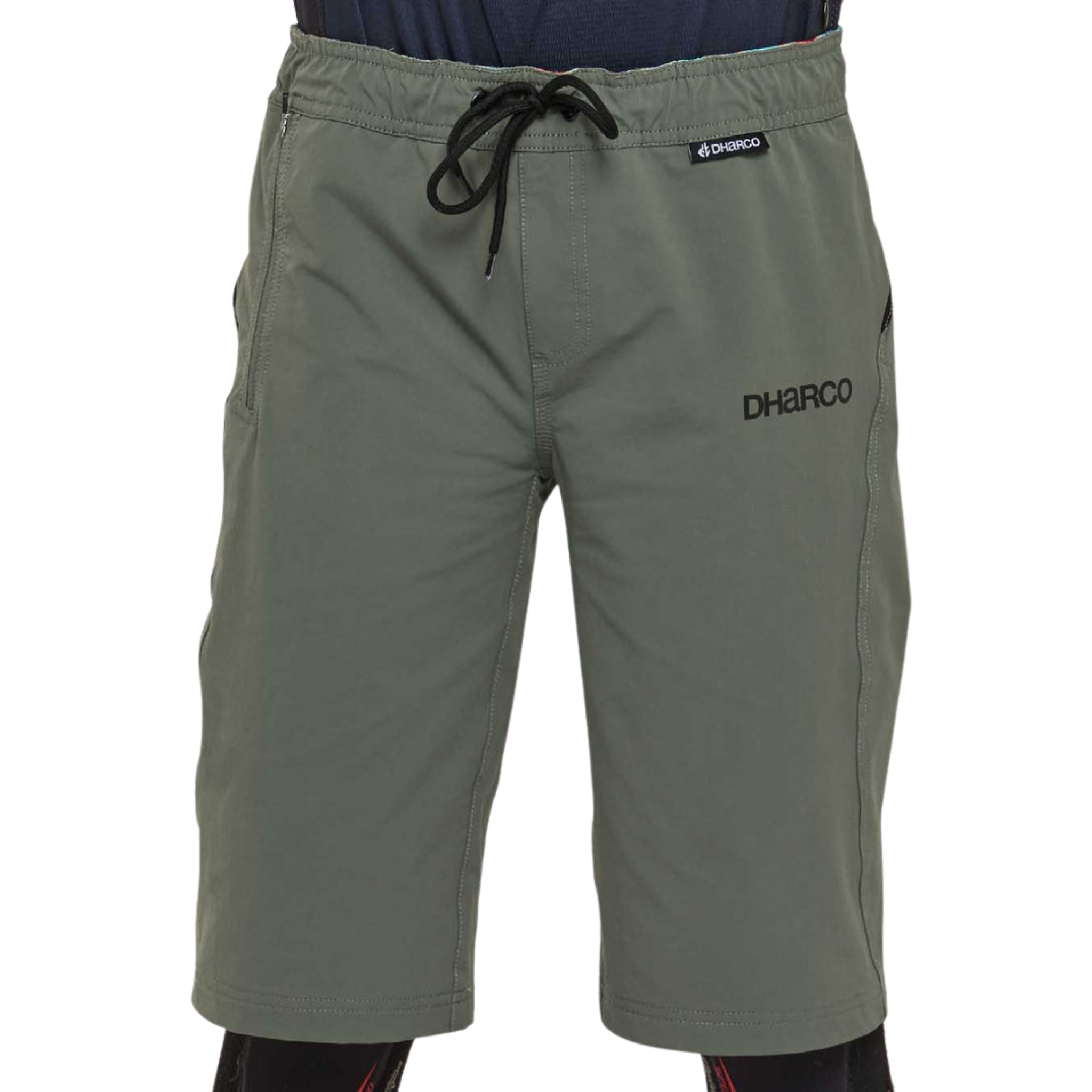 DHaRCO Youth Gravity Shorts in Gorilla Green with durable nylon, 4-way stretch, water-resistant finish and elastic drawstring waist
