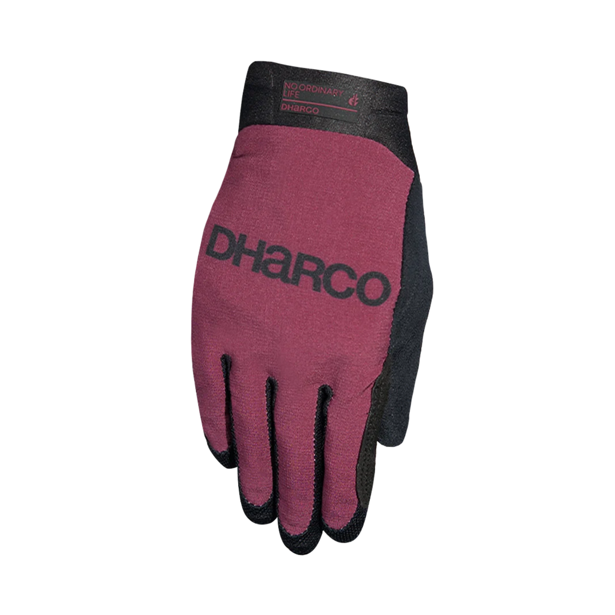 DHaRCO Youth Race Glove in Sangria color with silicone palm grip, breathable mesh fabric, bonded seams and touchscreen compatibility