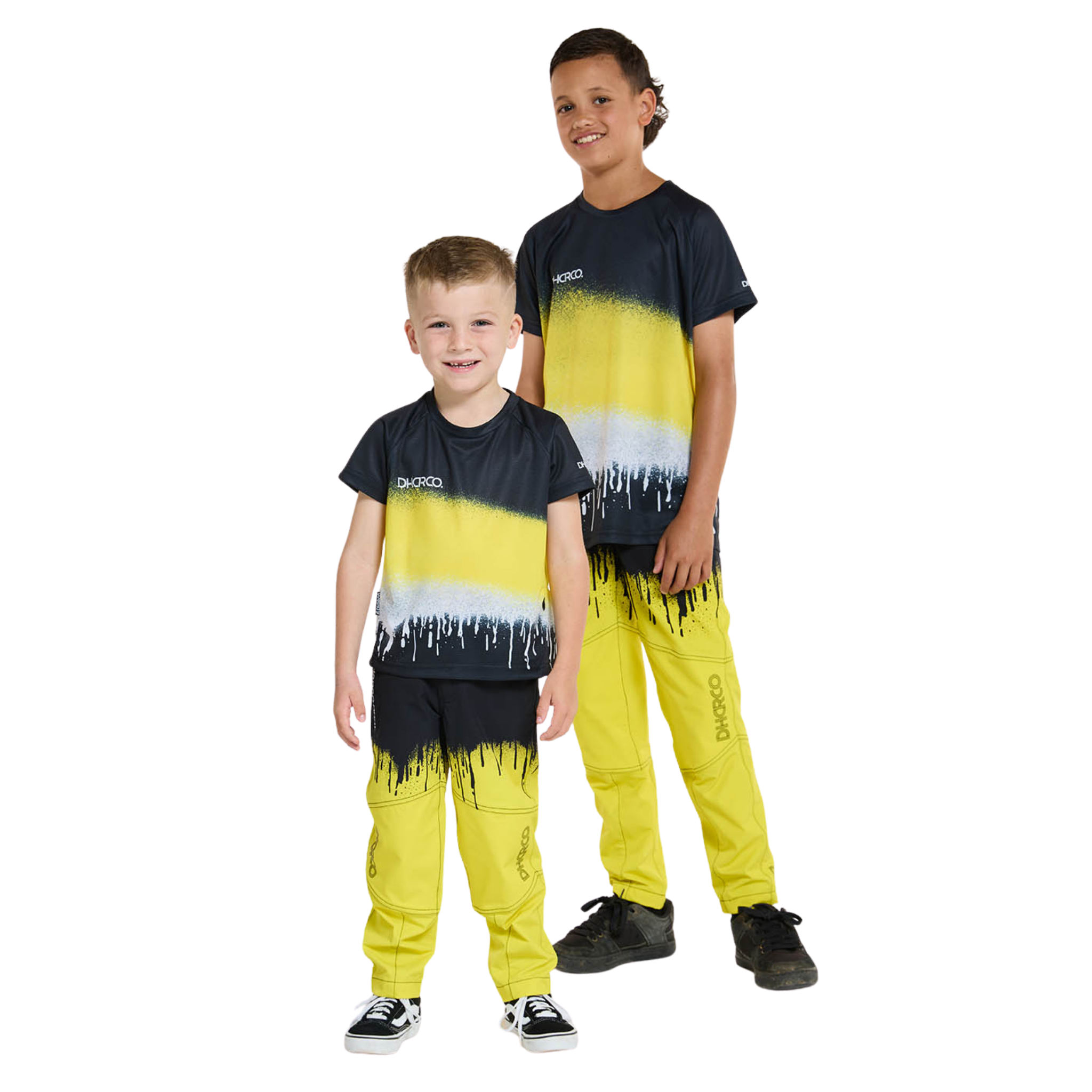 DHaRCO Youth Short Sleeve Jersey in Acid Rain design with standard boxy body fit designed for comfortable mountain bike movement