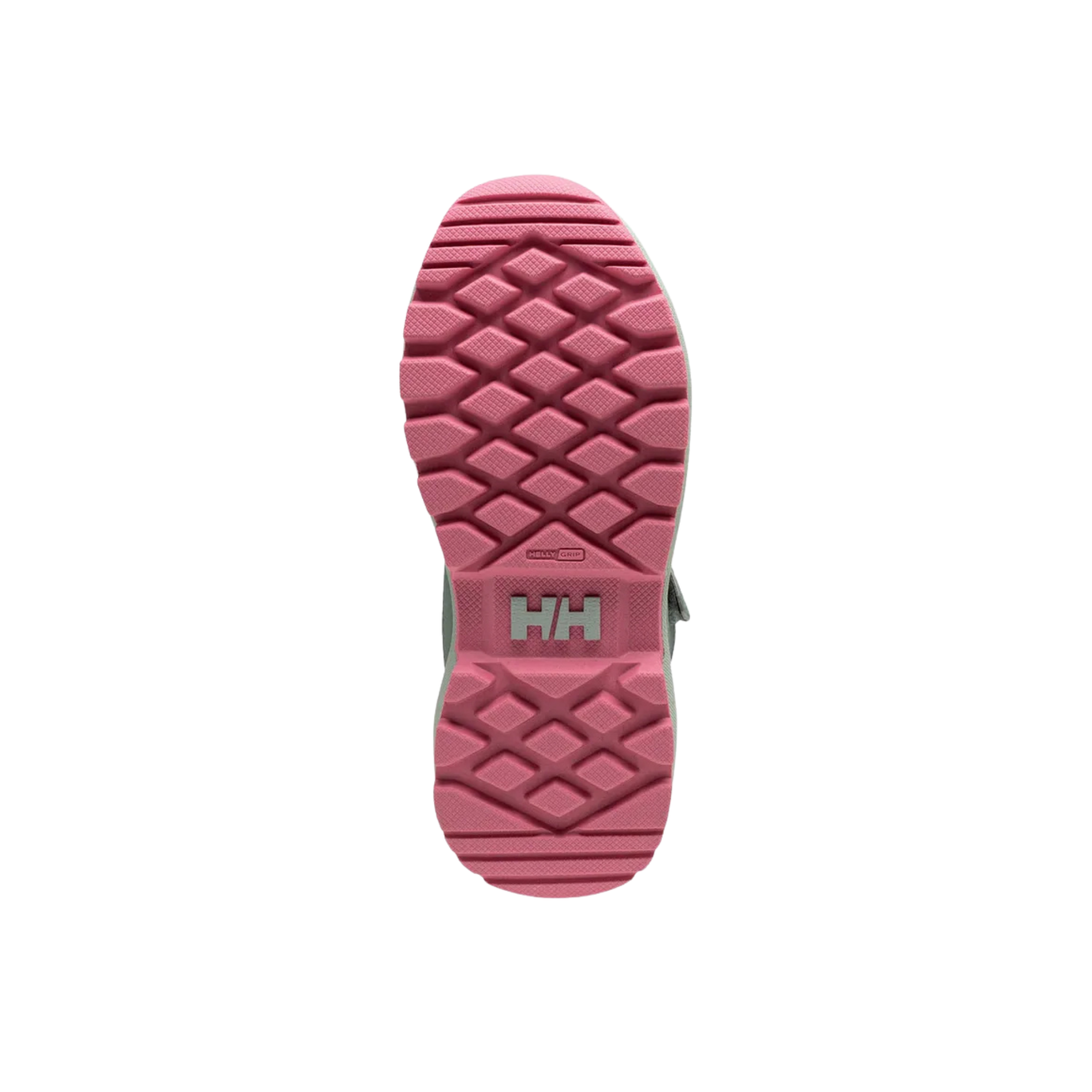 Sole view of Helly Hansen Bowstring Winter Boot High Top in Cactus / Green Mist with HH Max Grip traction for slippery winter surfaces