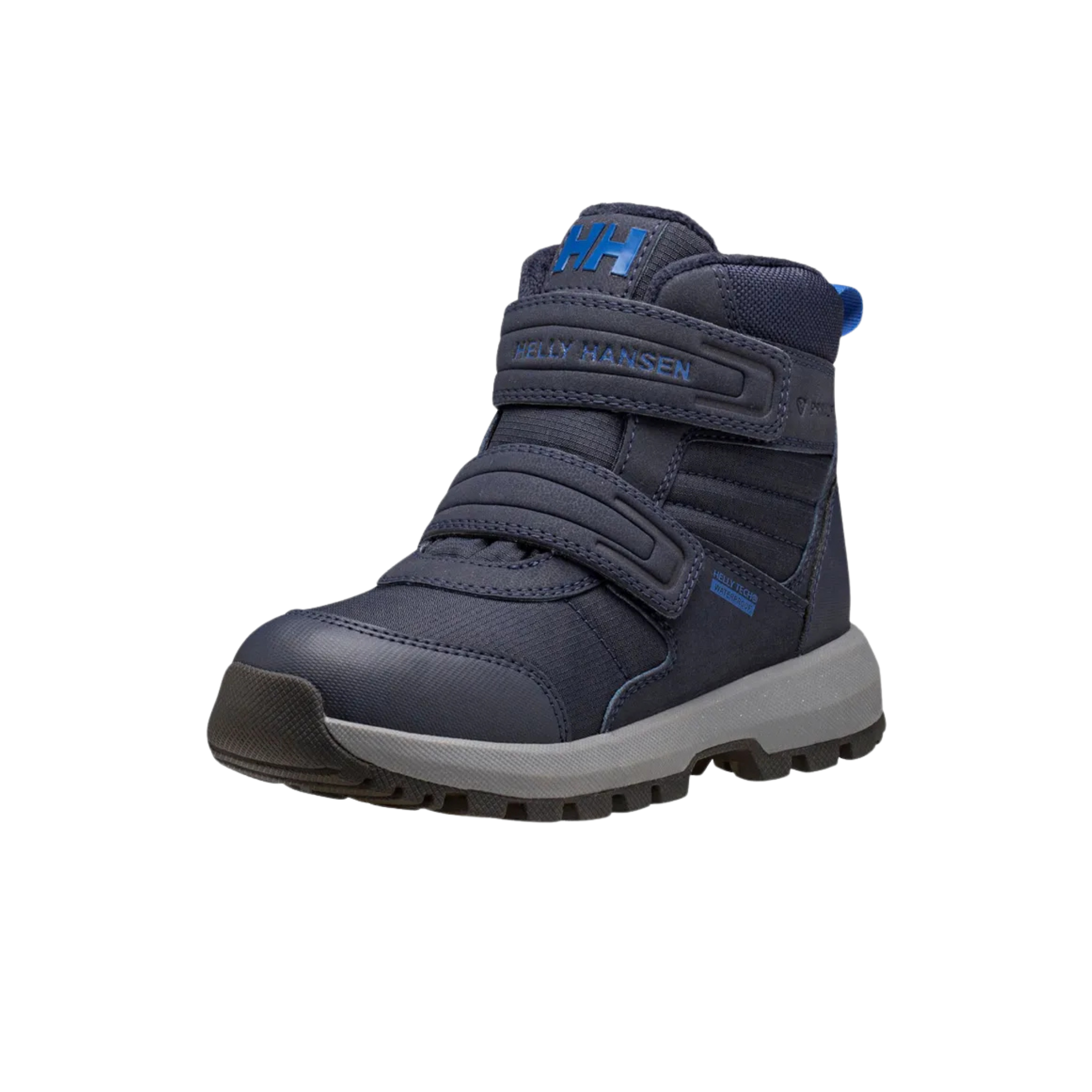 Front view of Helly Hansen Bowstring Winter Boot High Top in Navy / Cobalt with 200g PrimaLoft insulation and VELCRO Brand closures