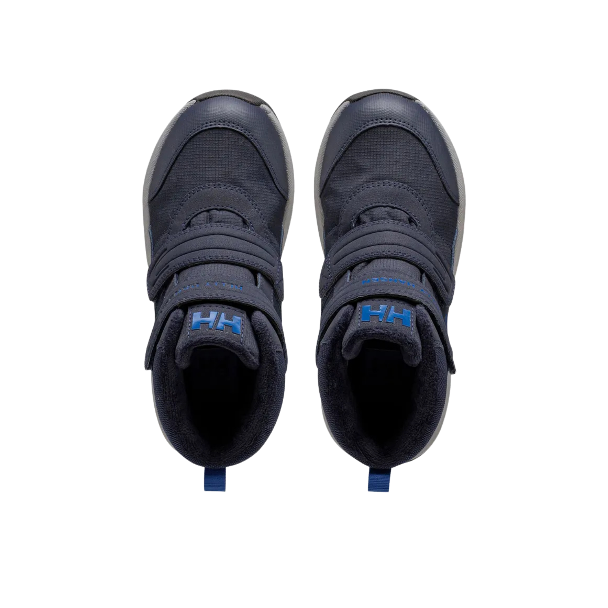 Top view of Helly Hansen Bowstring Winter Boot High Top in Navy / Cobalt with padded comfort collar and insulated lining