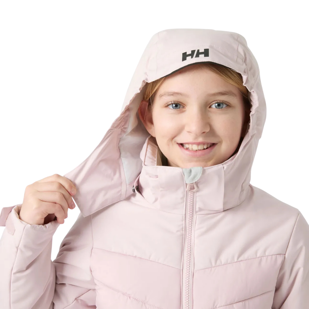 Helly Hansen Jr Girl Astra Jacket soft fleece chin guard for added comfort around the front zipper