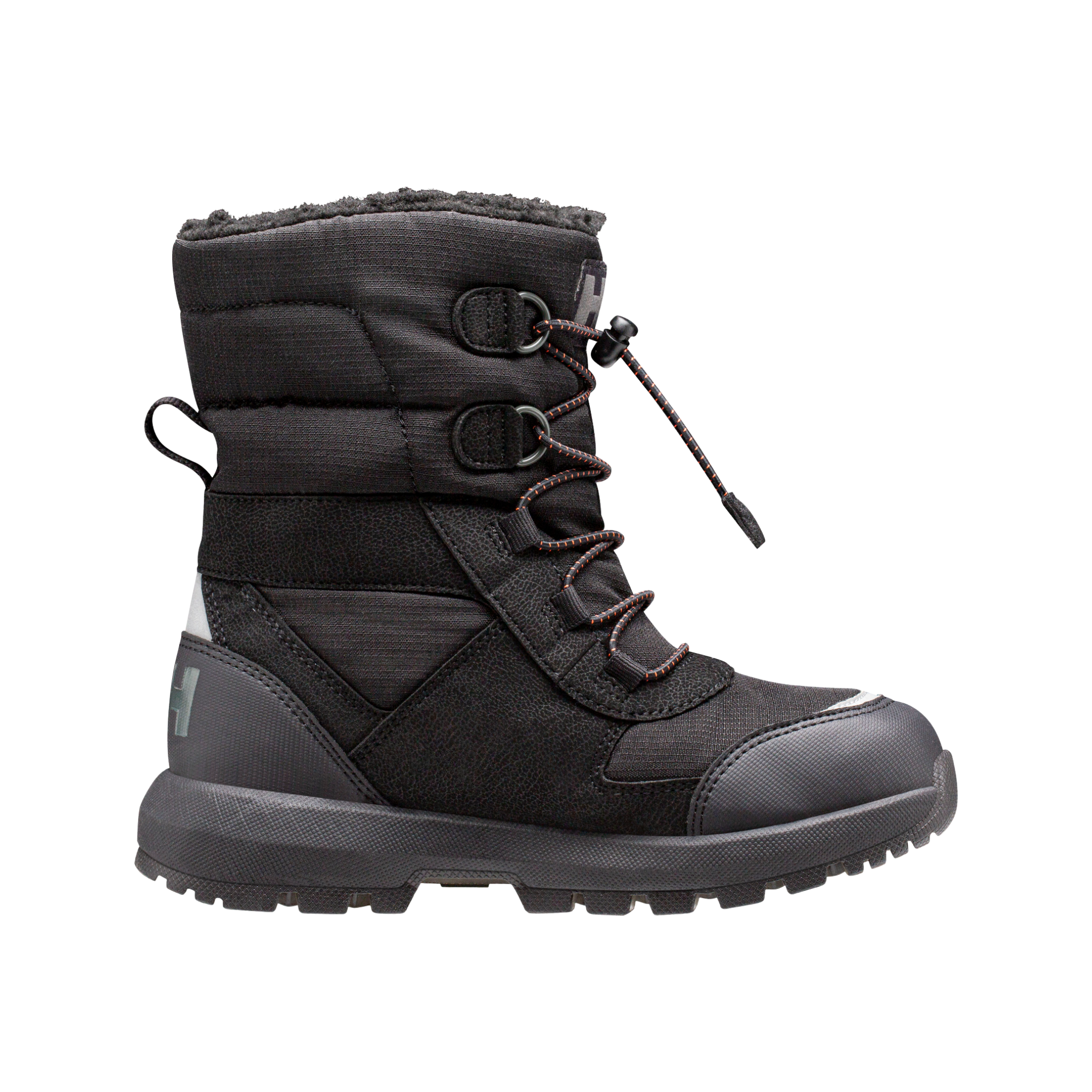 Side view of Helly Hansen Jr Silverton Winter Boots with HELLY TECH waterproofing, HH Pro Guard and insulated faux-shearling lining