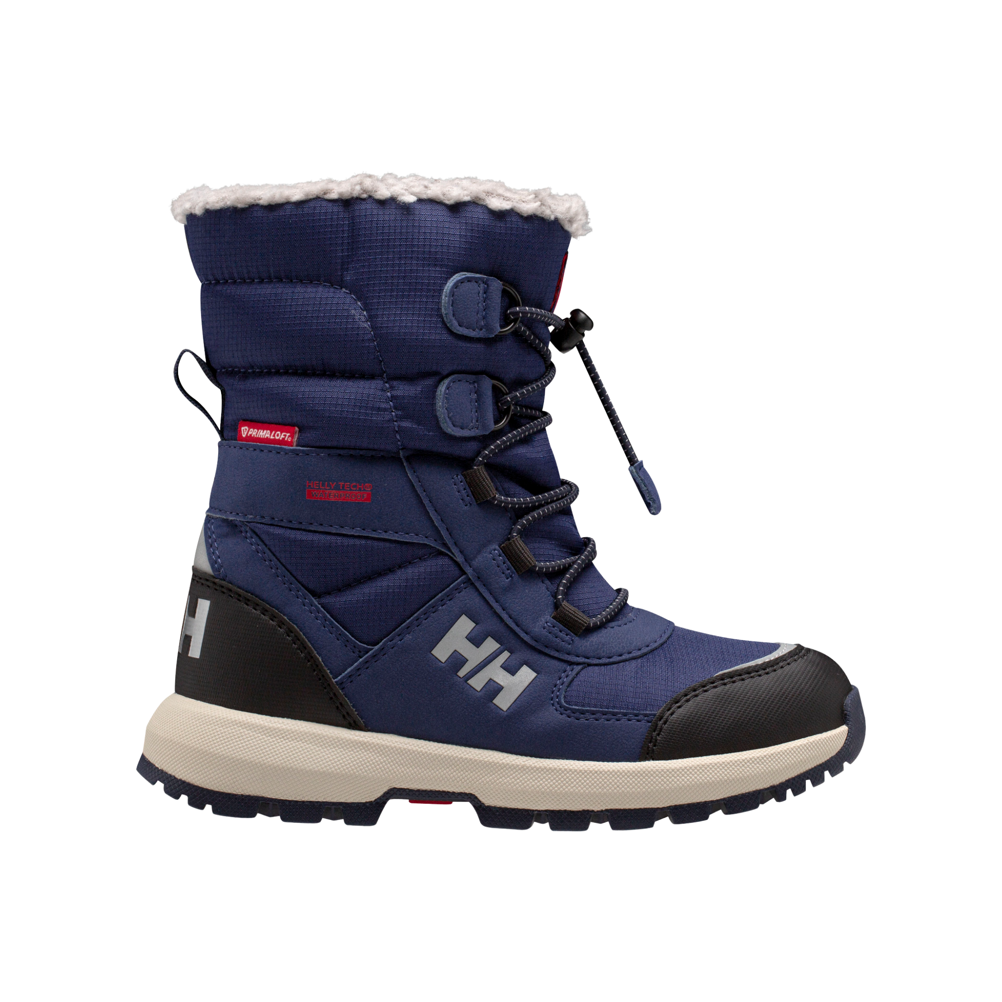 Helly Hansen Jr Silverton Winter Boots in Ocean / Mellow Grey with HELLY TECH waterproof membrane, 400g PrimaLoft insulation and HH Max Grip outsole
