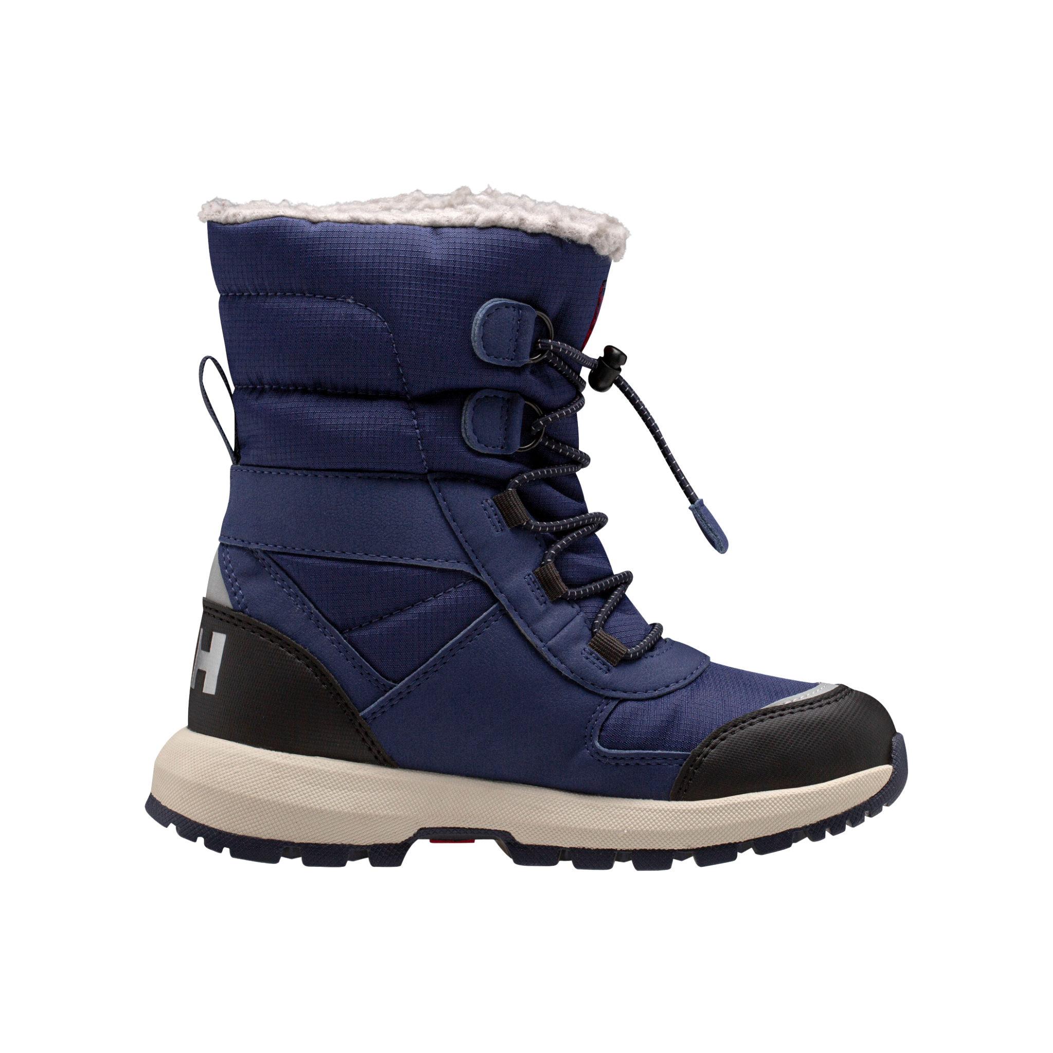 Side view of Helly Hansen Jr Silverton Winter Boot with HELLY TECH waterproofing, HH Pro Guard and insulated faux-shearling lining
