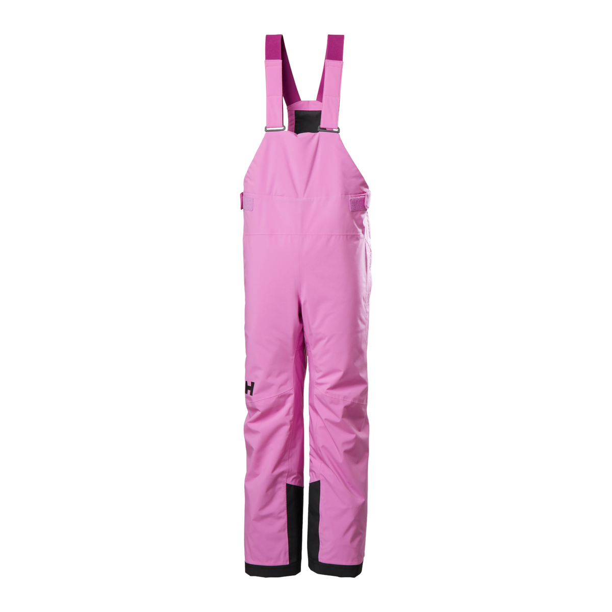 Helly Hansen Jr Stellar Bib Pants in Meta Pink with waterproof HELLY TECH Performance, 80g insulation, RECCO reflector and adjustable suspenders