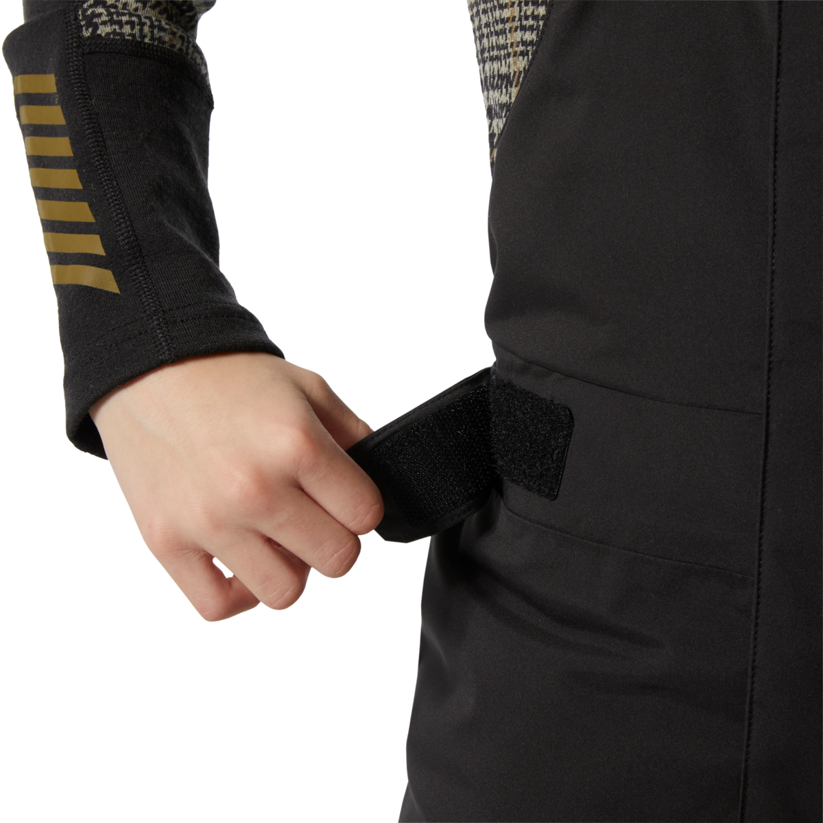 Helly Hansen Jr Summit 2.0 Bib Pants adjustable waist detail for a comfortable secure fit while skiing and snowboarding