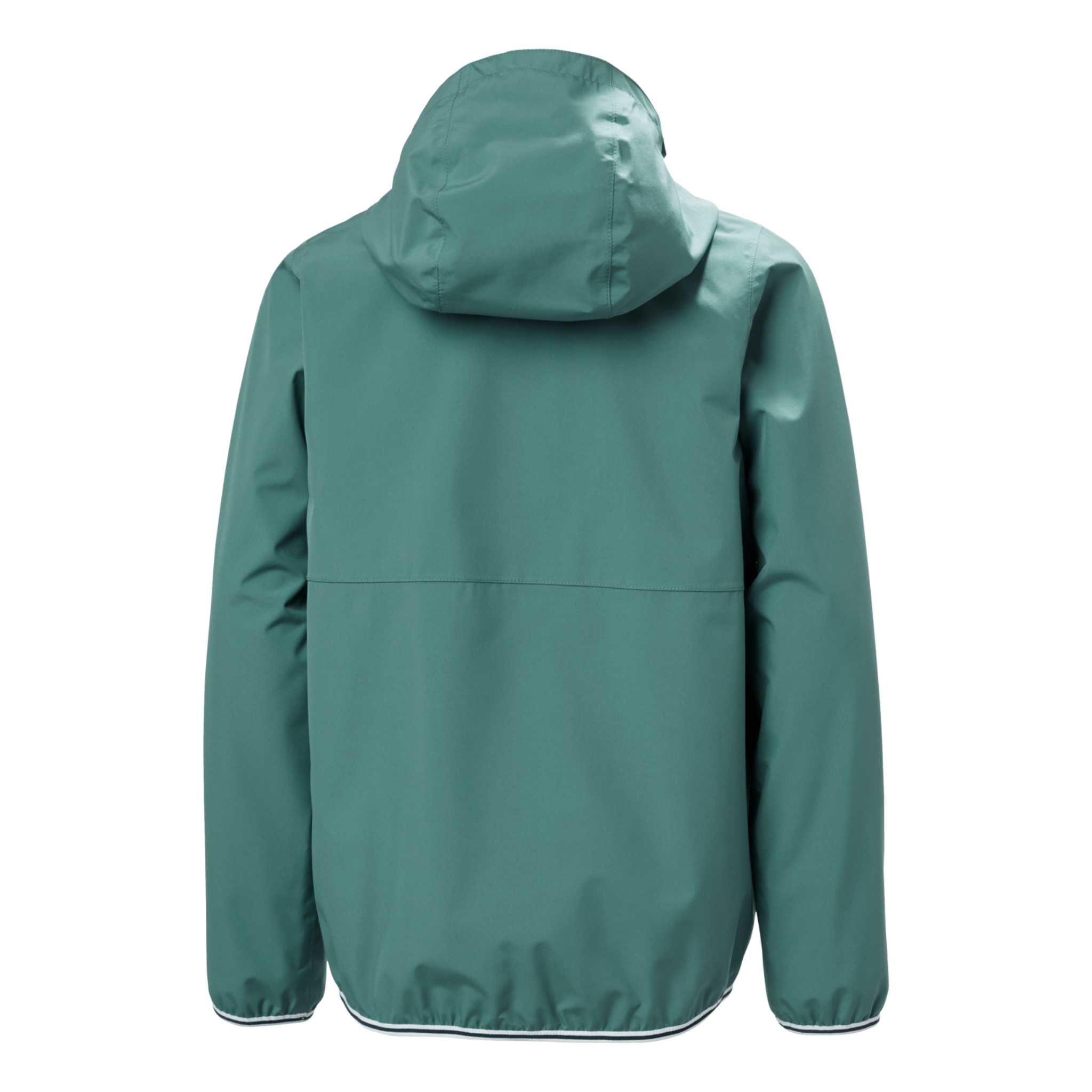 Rear view of Helly Hansen Juniors Koster Rain Jacket with lightweight breathable and windproof rain protection