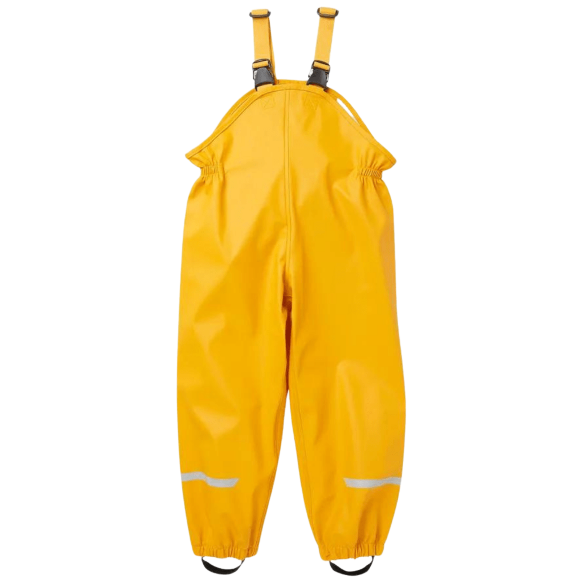 Helly Hansen Kids Bergen 2.0 Rain Bib Pants in Essential Yellow with adjustable elastic suspenders, elastic waist and waterproof HELOX+ fabric