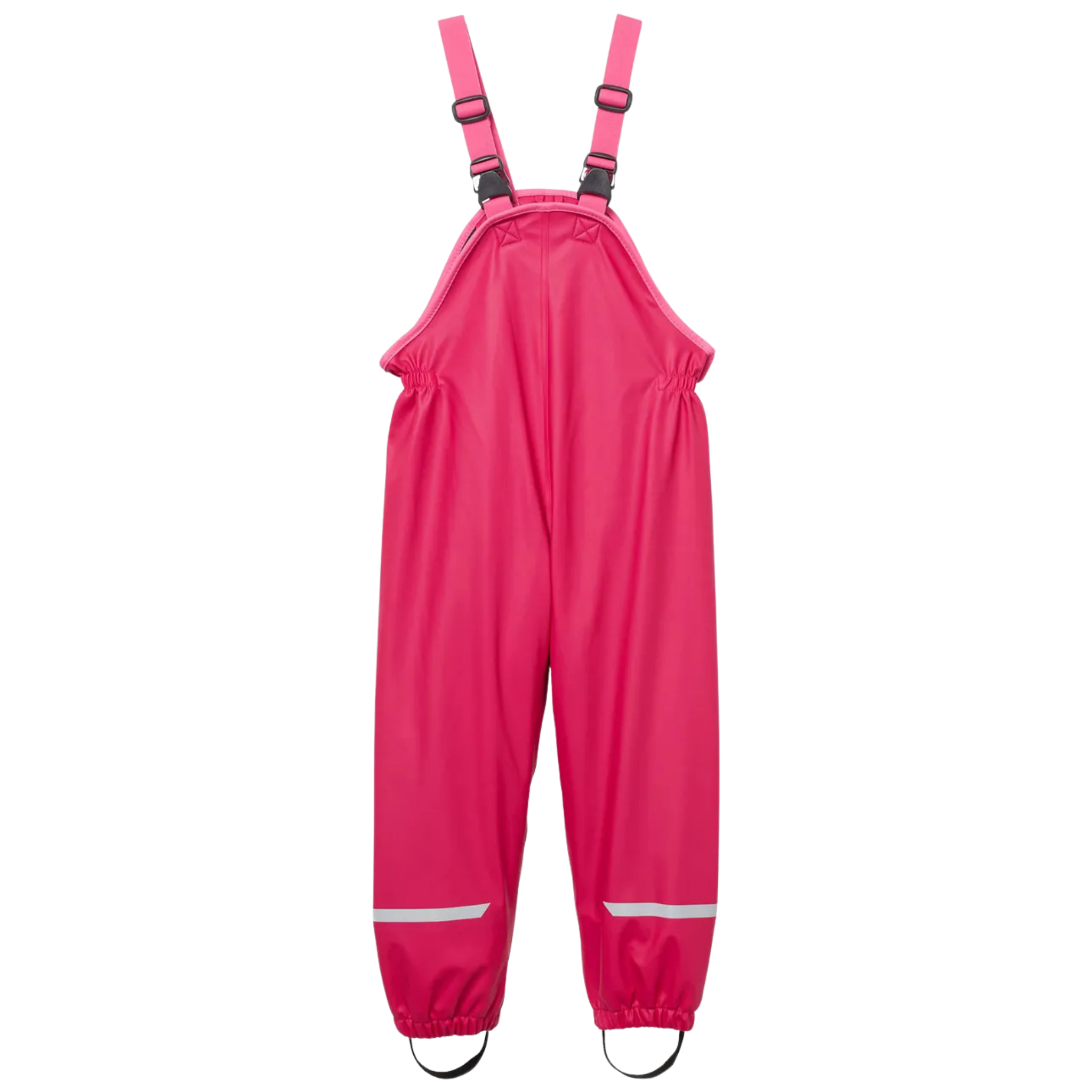 Helly Hansen Kids Bergen Fleece-Lined Rain Bib Pants in Cranberry with adjustable elastic suspenders, elastic waist and waterproof construction