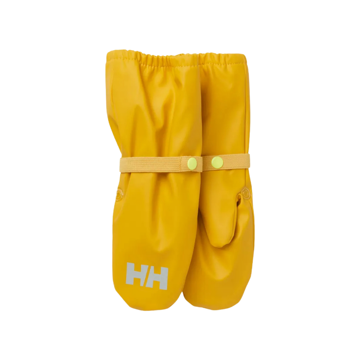 Helly Hansen Kids Bergen Fleece Rain Mittens in Essential Yellow with HELOX+ waterproof shell and warm polyester fleece lining