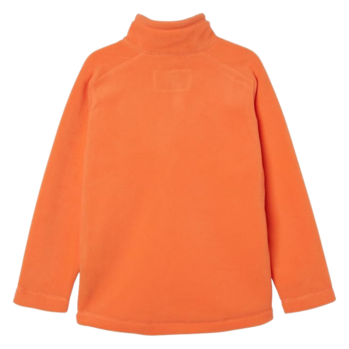 Rear view of Helly Hansen Kids Daybreaker 2.0 Jacket in Bonfire color with lightweight microfleece construction and raglan sleeves