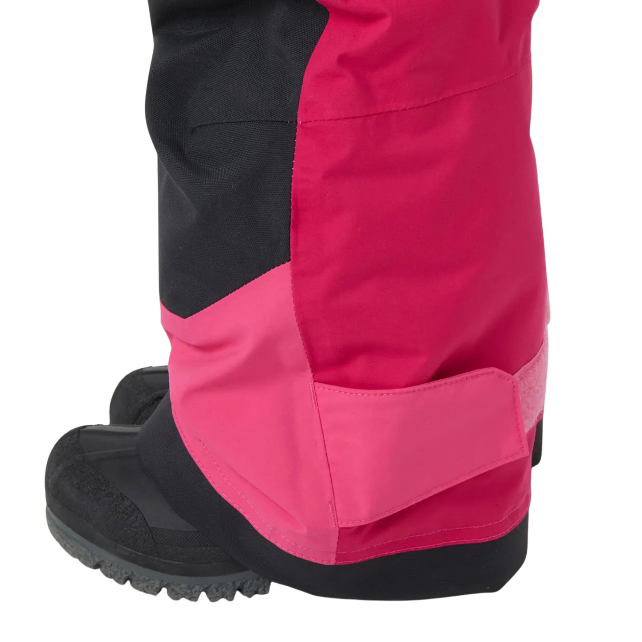 Helly Hansen Kids Rider 2.0 Insulated Bib Pants in Hot Pink with reinforced hem and adjustable bottom leg for added durability and fit