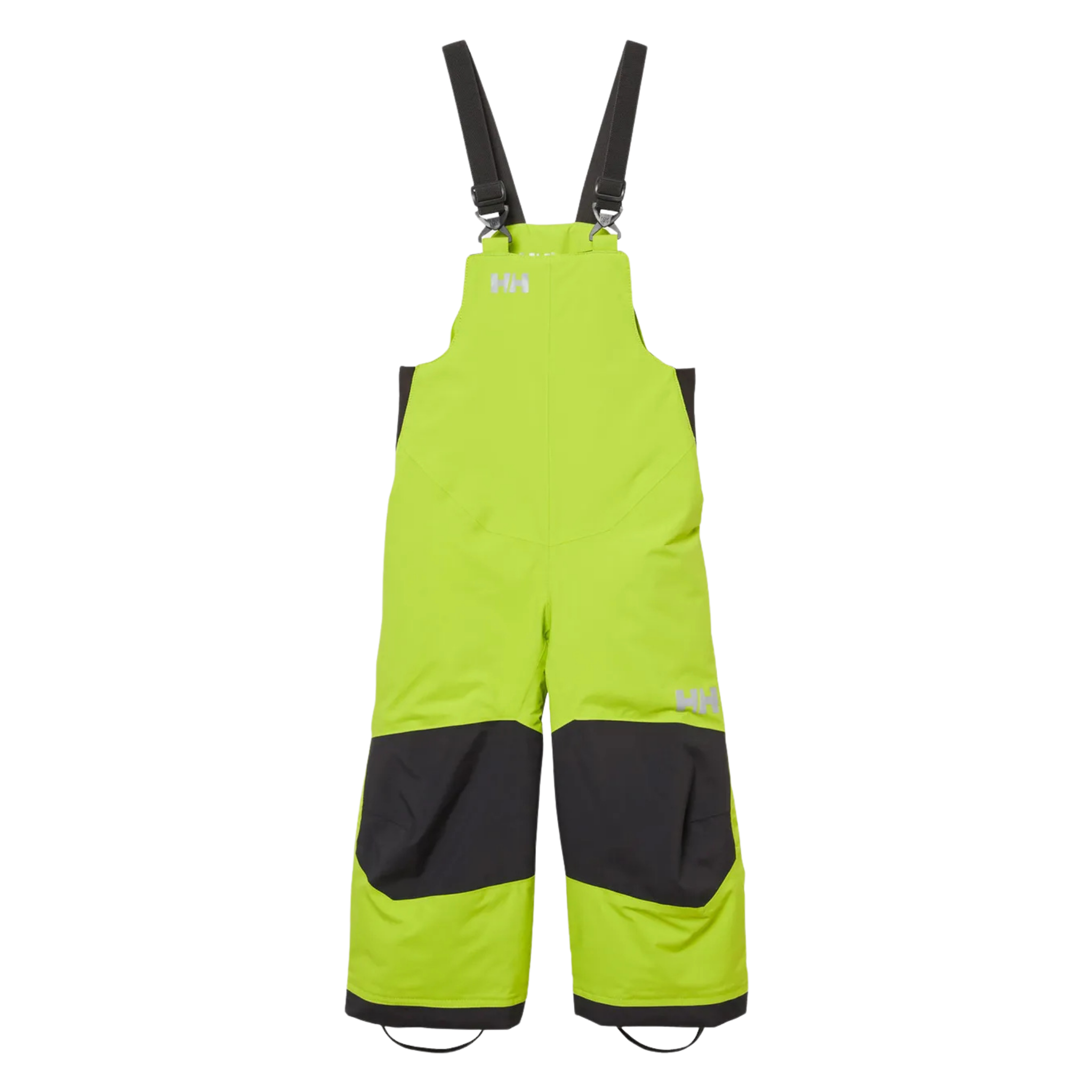 Helly Hansen Kids Rider 2.0 Insulated Bib Pants in Luminous Green with HELLY TECH Performance, 100g PrimaLoft BLACK insulation and snow gaiters
