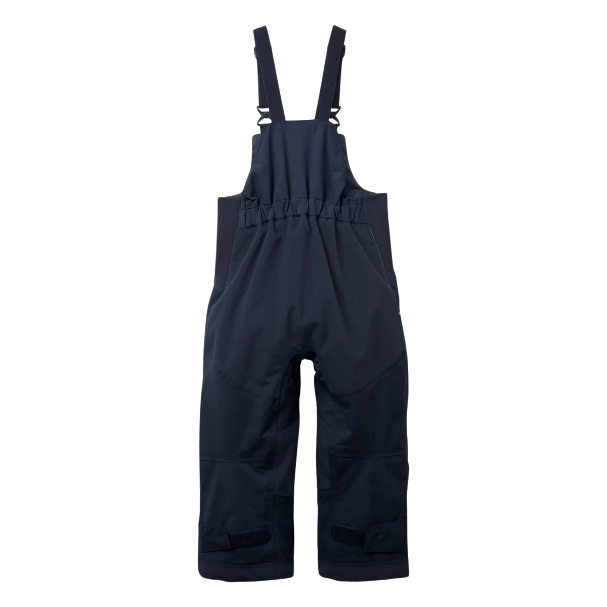 Rear view of Helly Hansen Kids Rider 2.0 Insulated Bib Pants in Navy with reinforced no-back-seam seat for added waterproofness and durability