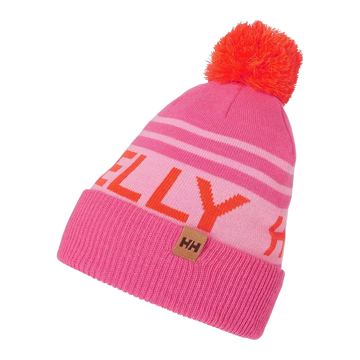 Helly Hansen Kids Ridgeline Beanie in Dragon Fruit with super-soft cozy fabric, ribbed cuff and knitted Helly Hansen logo