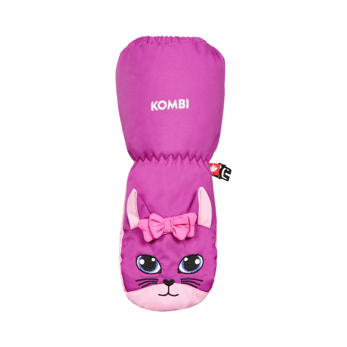Palm view of Kombi Animal Family Children Mitt in Karlie the Kitten design with durable water-resistant synthetic leather for grip and everyday wear