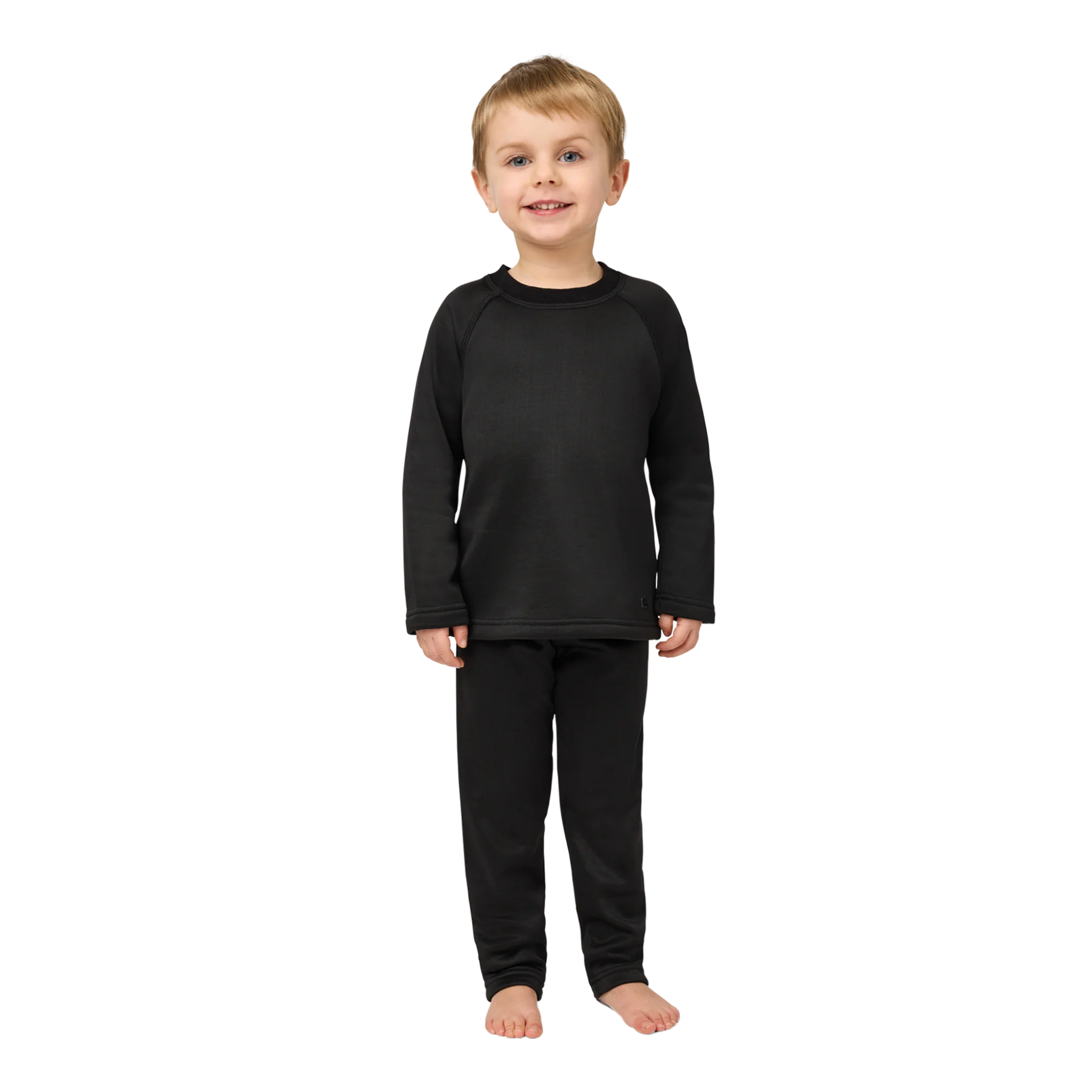 Kombi B3 Velvet Fleece Set in Black with 240 g/m² heavyweight fleece, plush velour lining and matching thermal top and pants