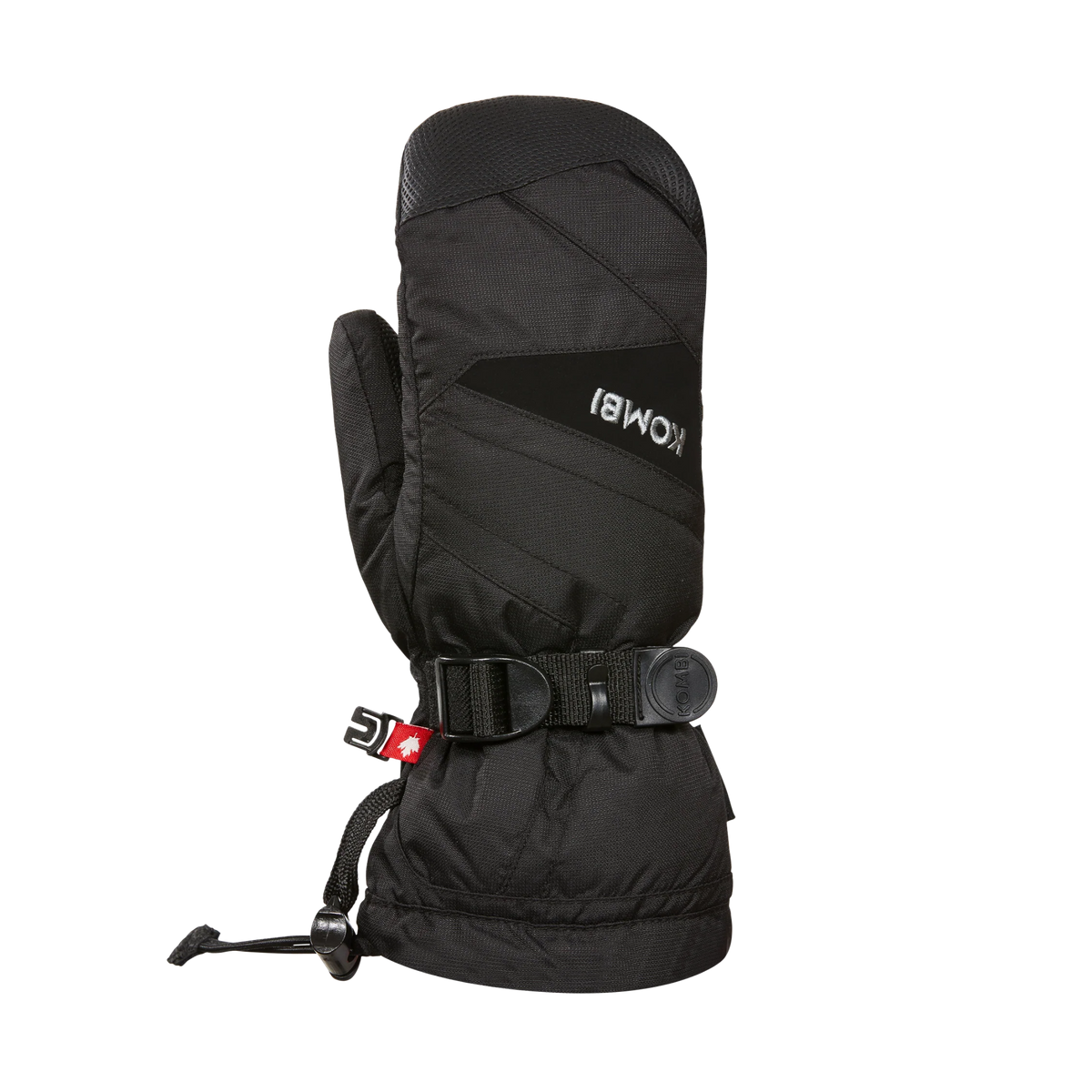 Kombi The Original Junior Mittens in Black with waterproof WATERGUARD membrane, ULTRALOFT insulation, heat pack pocket and adjustable cuffs
