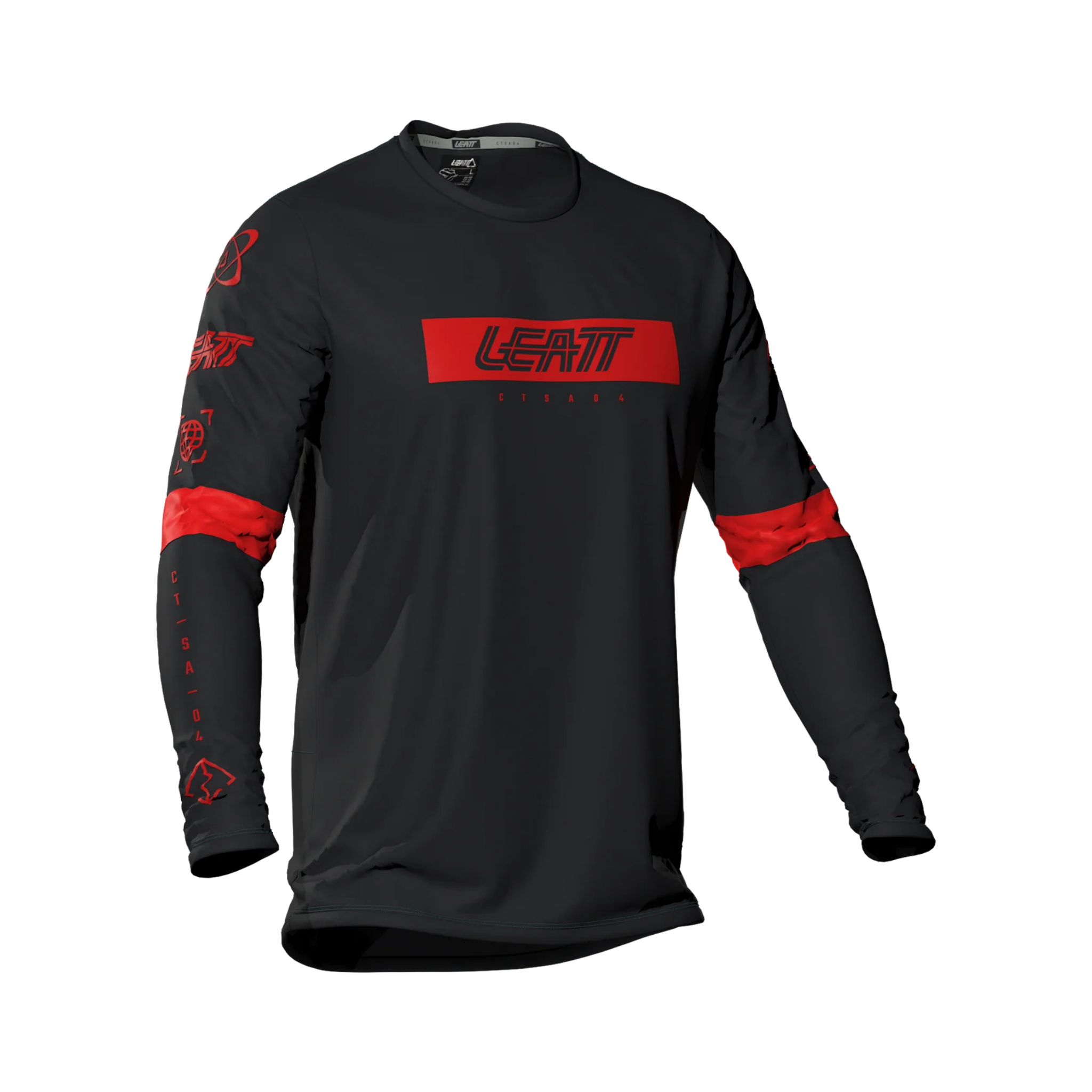 Leatt Gravity 3.0 Junior in Red long sleeve MTB jersey for kids riding Whistler Bike Park and mountain bike trails