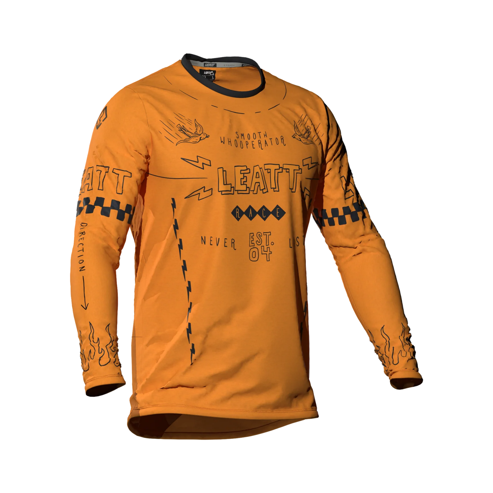 Leatt Gravity 3.0 Junior long sleeve MTB jersey in Lager Yellow for kids riding Whistler Bike Park and mountain bike trails