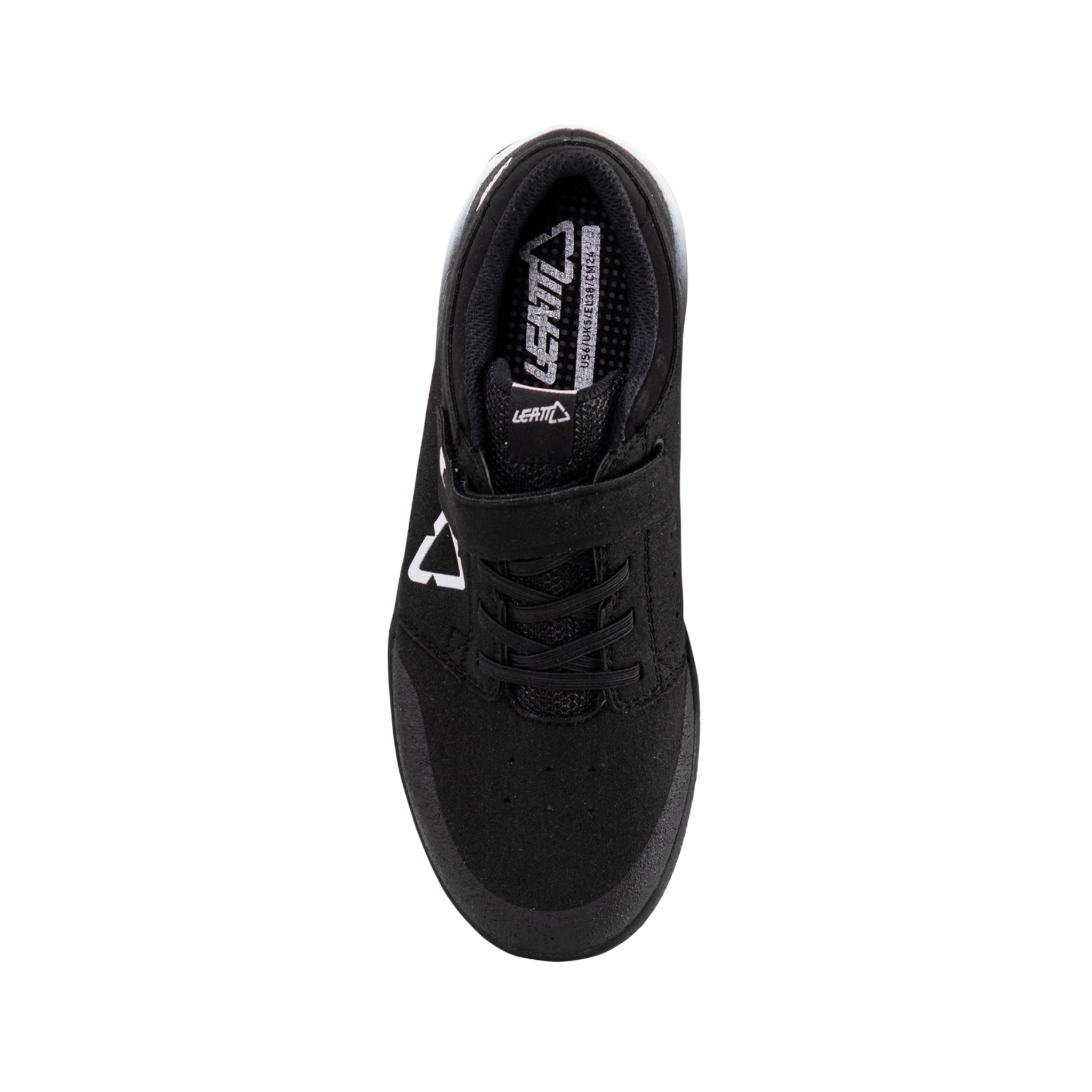 Leatt Flat 2.0 Junior in Black outsole featuring WaffleGrip Pro tread for superior flat pedal grip