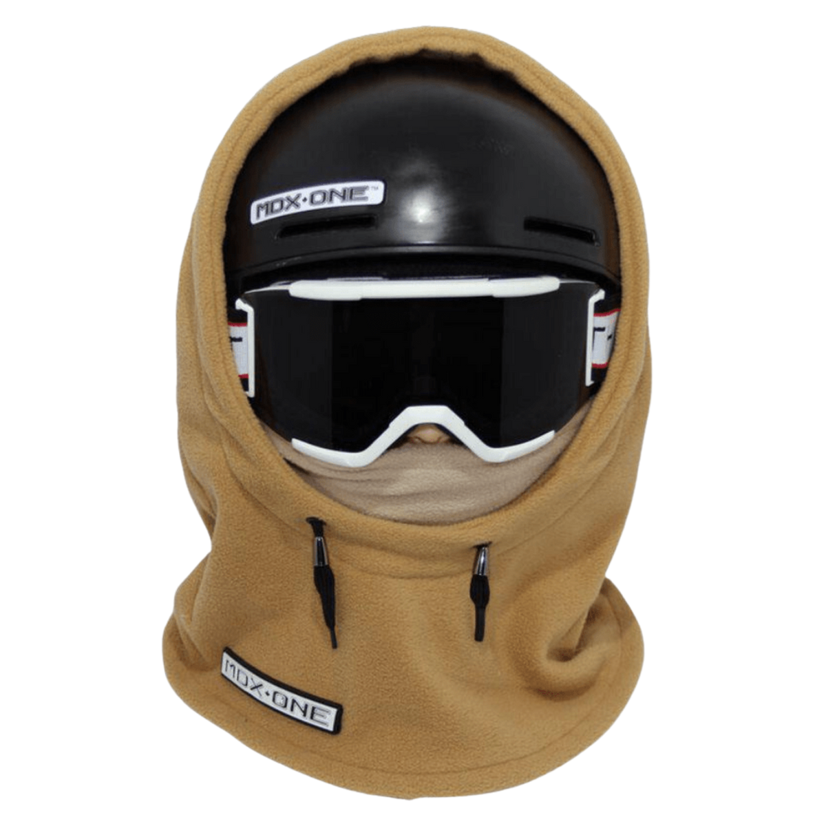 MDX One Over the Helmet Balaclava in Brown with double-layered plush fleece, stretchy helmet-friendly fit and full head, neck and face coverage