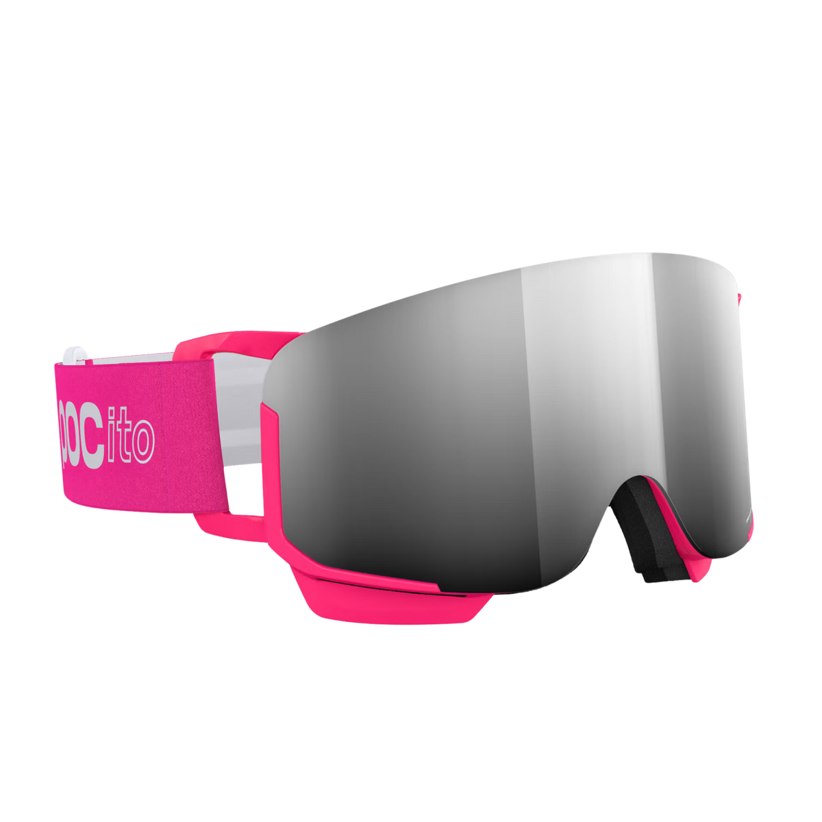 POCito Nexal Fluorescent ski goggles flexible kids-specific frame with extended cheek coverage for protection from wind and snow