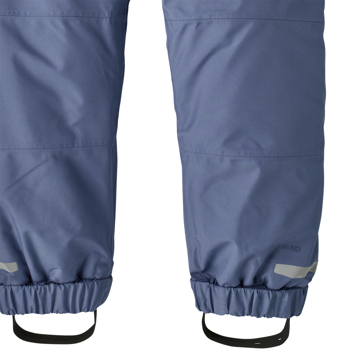Patagonia Baby Snow Pile Bib Pants elasticized leg cuffs with Grow-Fit adjustment and internal boot straps for secure winter coverage