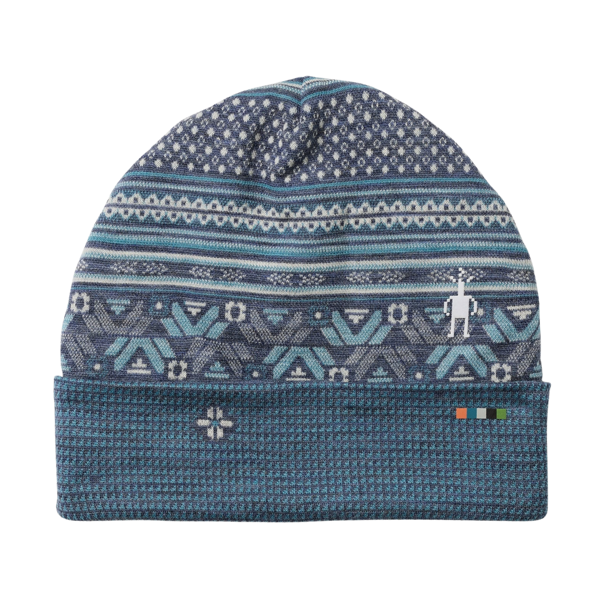 Smartwool Thermal Merino Reversible Cuffed Beanie in Nightfall Fair Isle Fun design made with 100% Merino wool, double-layer construction and warm roll cuff