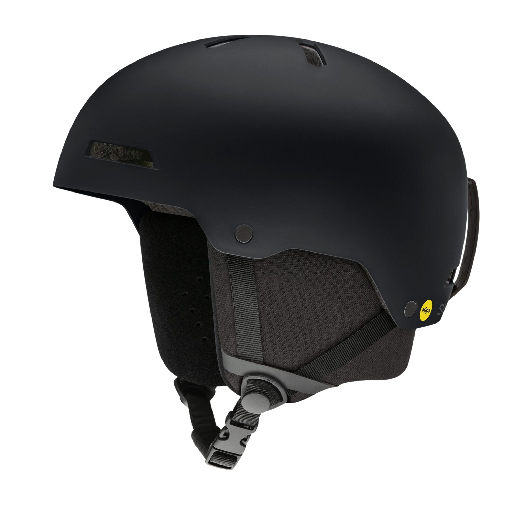Smith Rodeo Jr MIPS snow helmet in Matte Black suited for kids skiing and snowboarding in Whistler