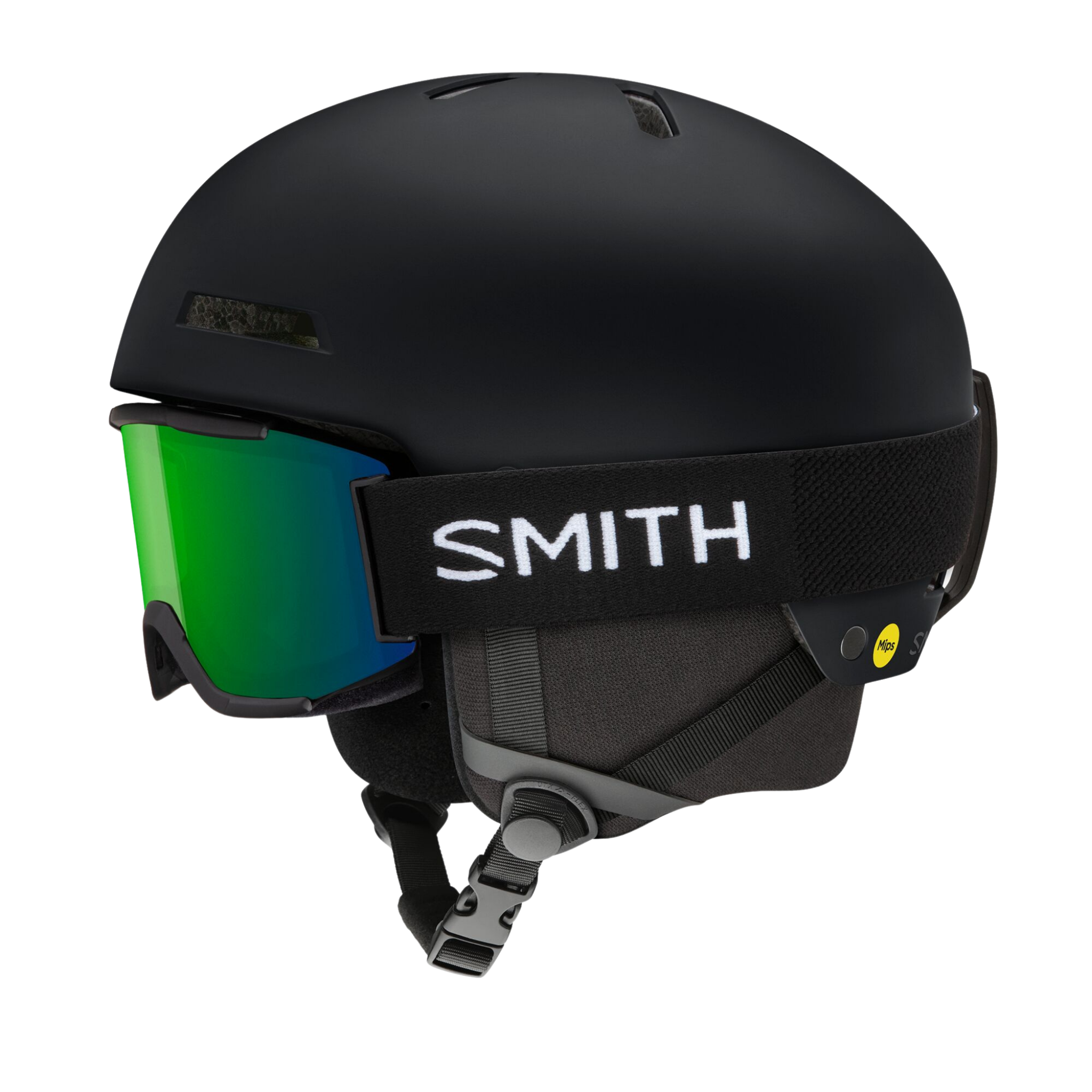 Close-up of the micro-adjustable dial fit system on the Smith Rodeo Jr MIPS snow helmet